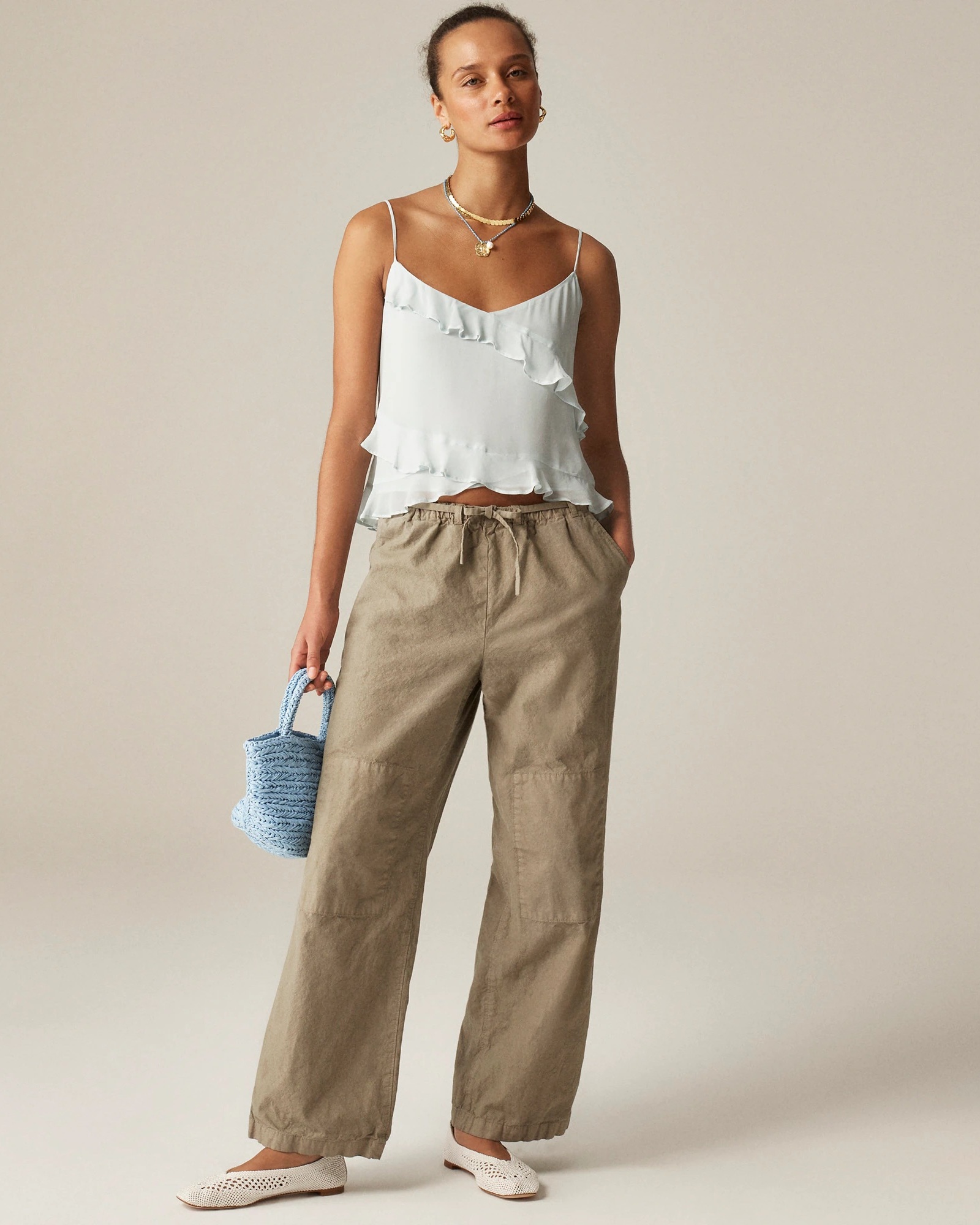 J.Crew, Relaxed Utility Pant in Cotton Blend