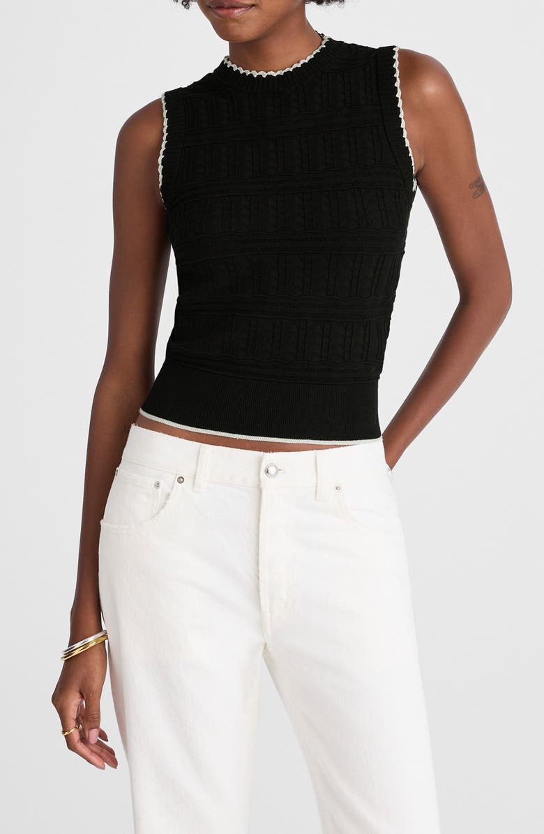 Mixed Stitch Sleeveless Sweater