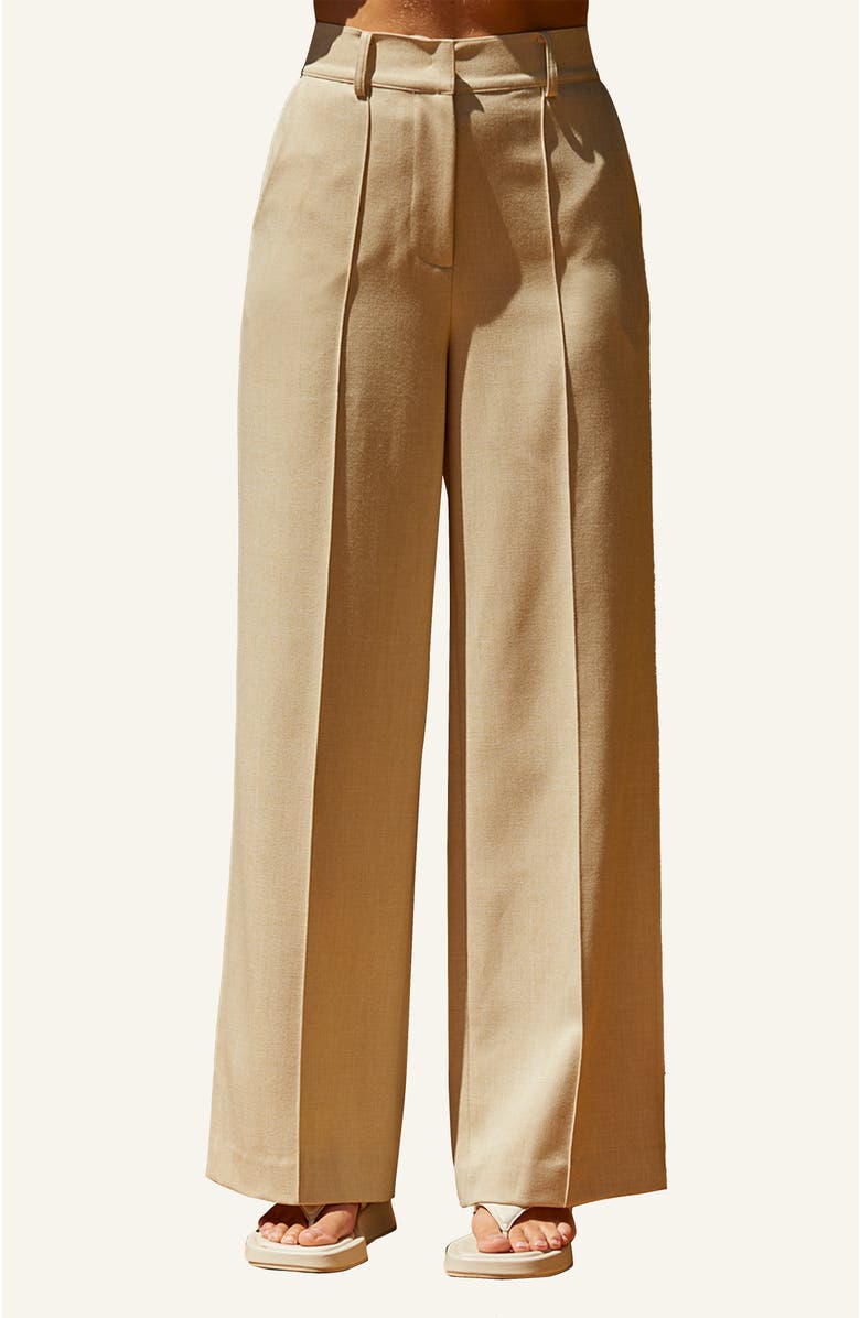 Pleated Wide Leg Trouser Pants