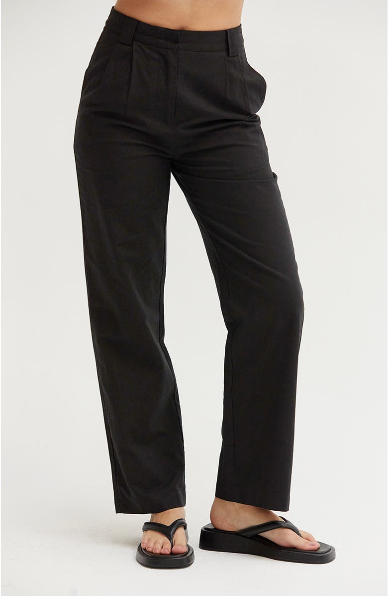 Straight Leg Linen Trousers