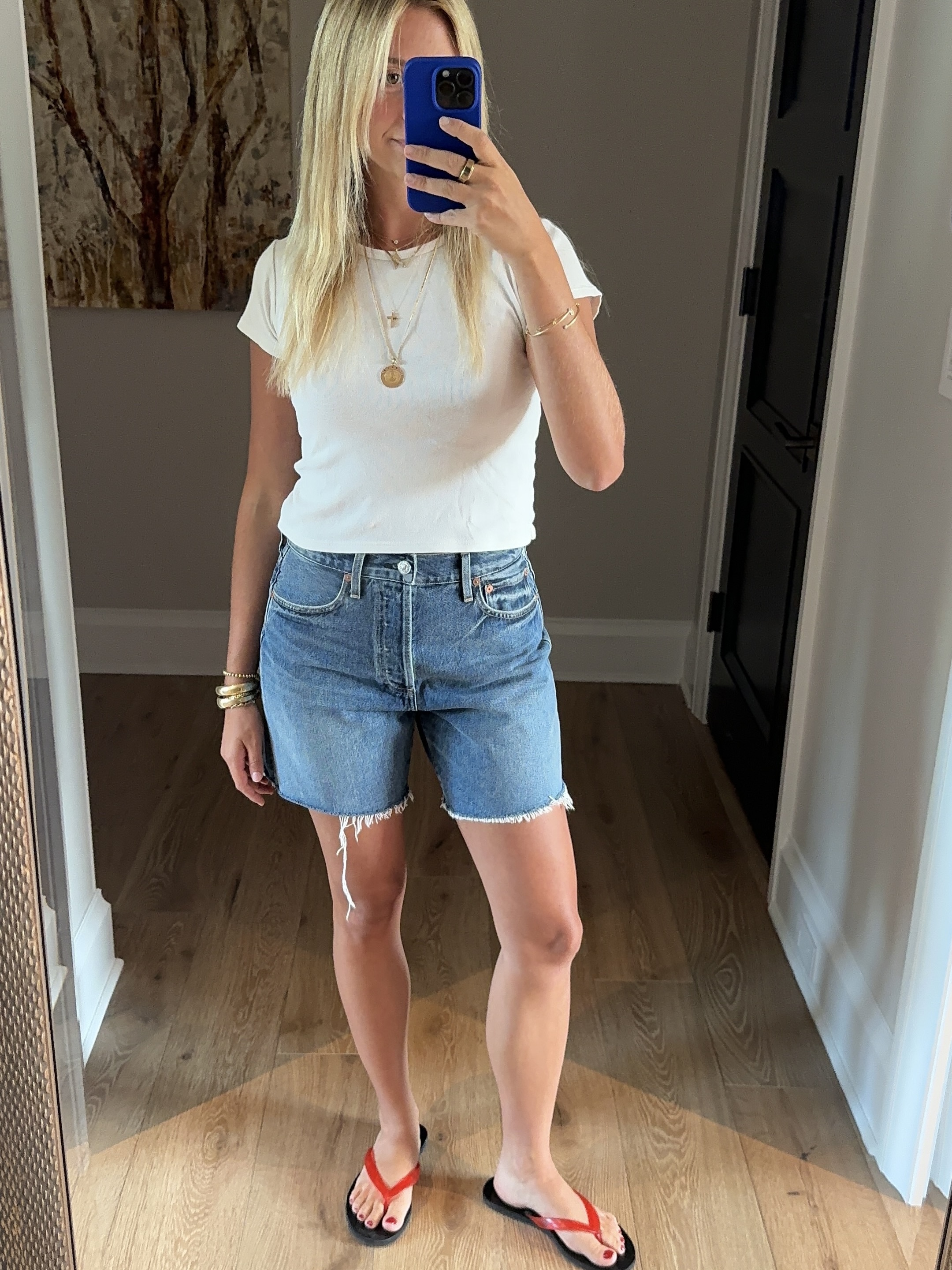 bailey burke in denim shorts