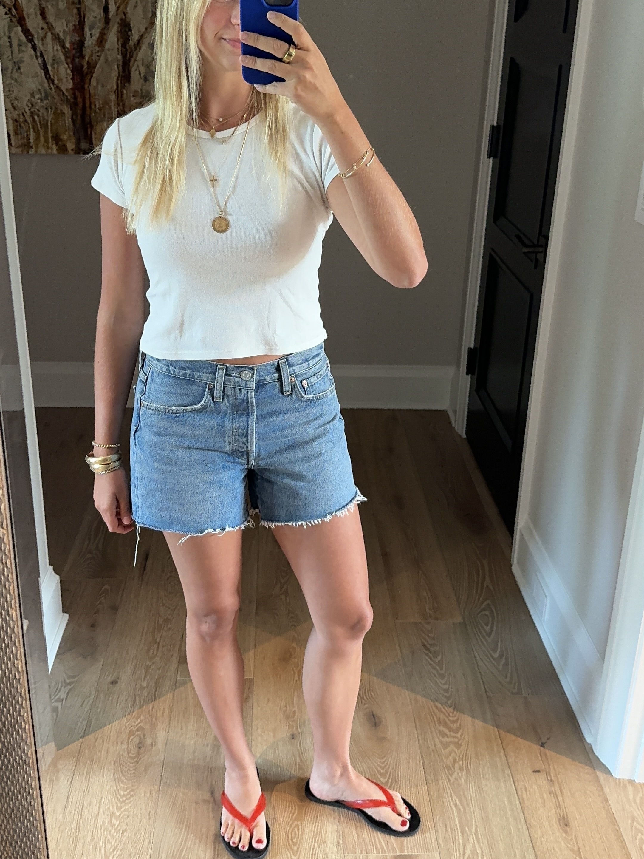 bailey burke in agolde jean shorts