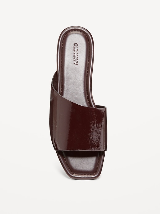 Faux-Leather Slide Sandals for Women