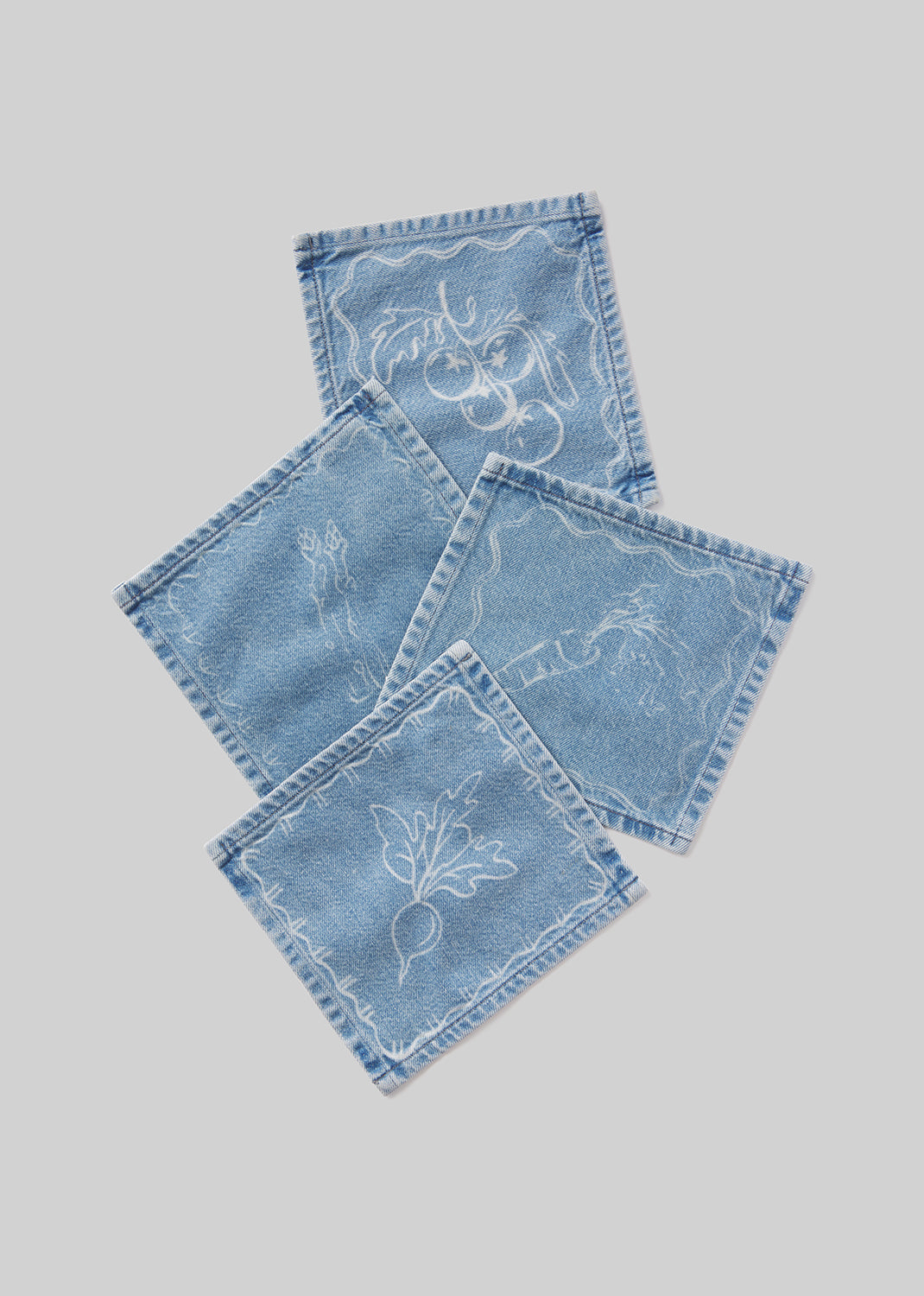 Cocktail Napkin Set in Light Indigo - Light Indigo