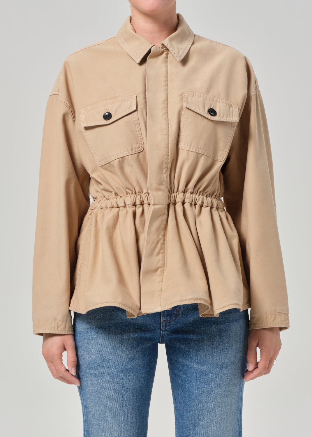 Utility Cinched Jacket in Tiramisu - Xs / Tiramisu