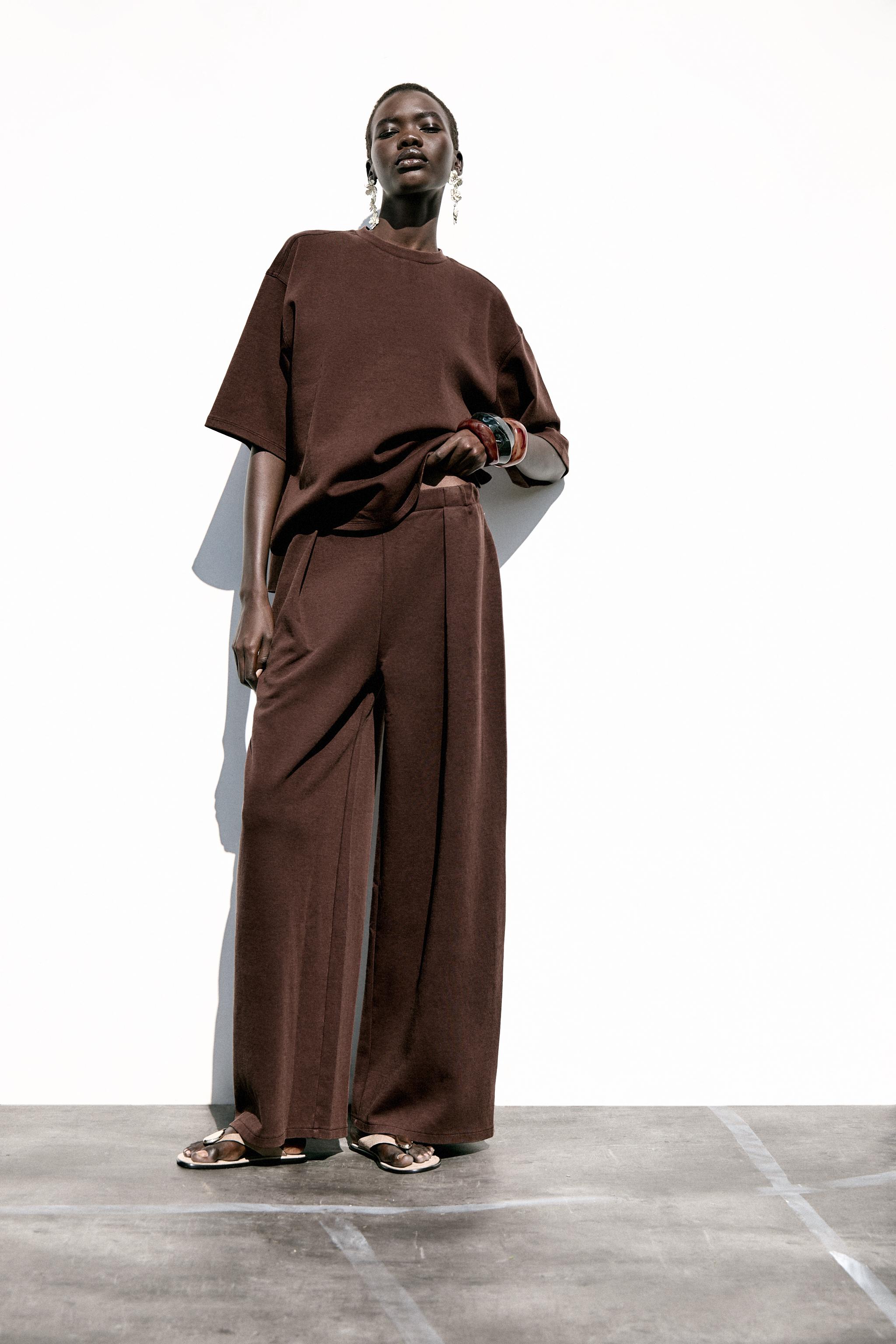 Washed-Effect Interlock Trousers