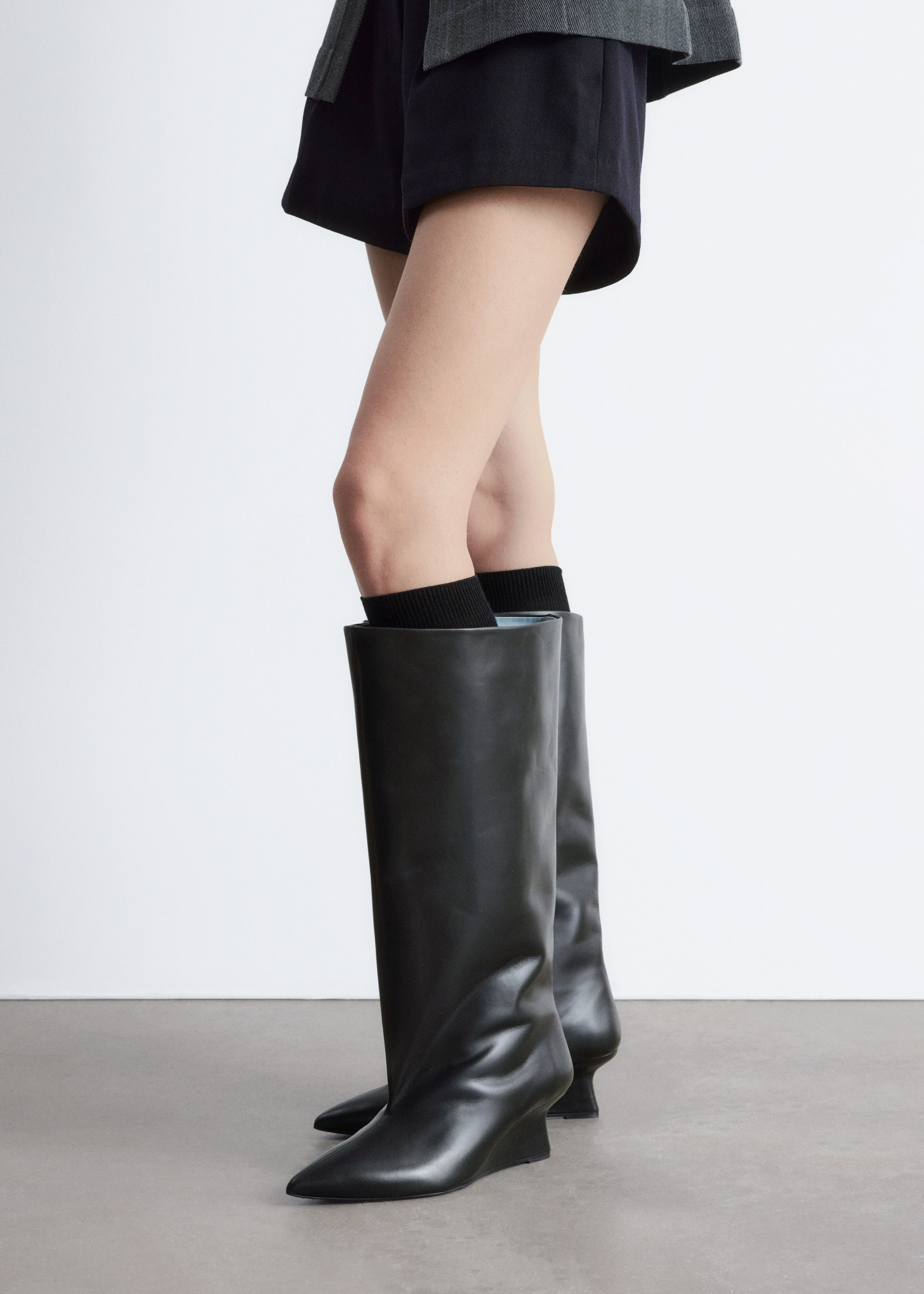 Wedge-Heel Knee-High Boots