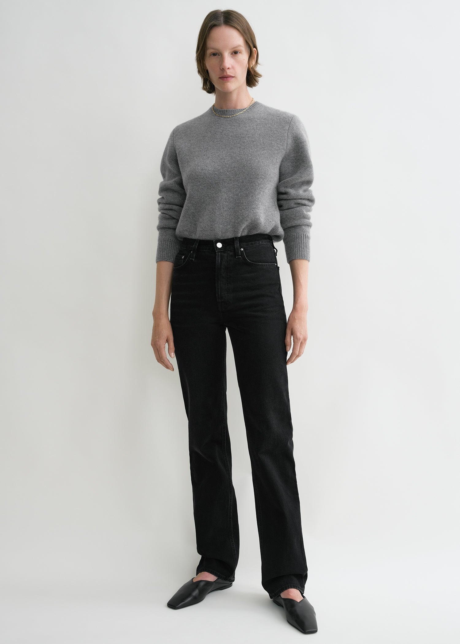 Classic Cut Denim Full Length Faded Black