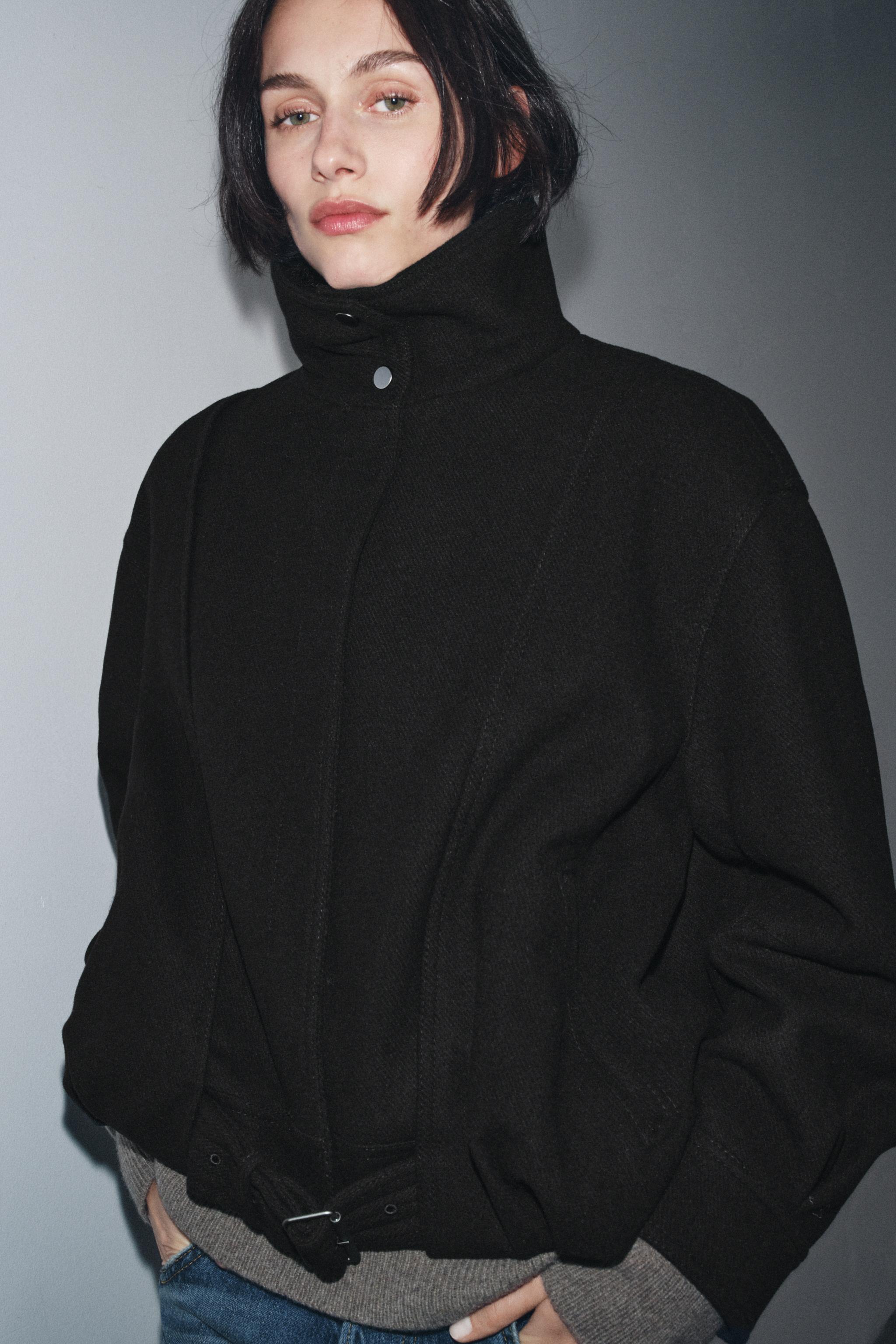 Zw Collection Minimal Wool Bomber Jacket