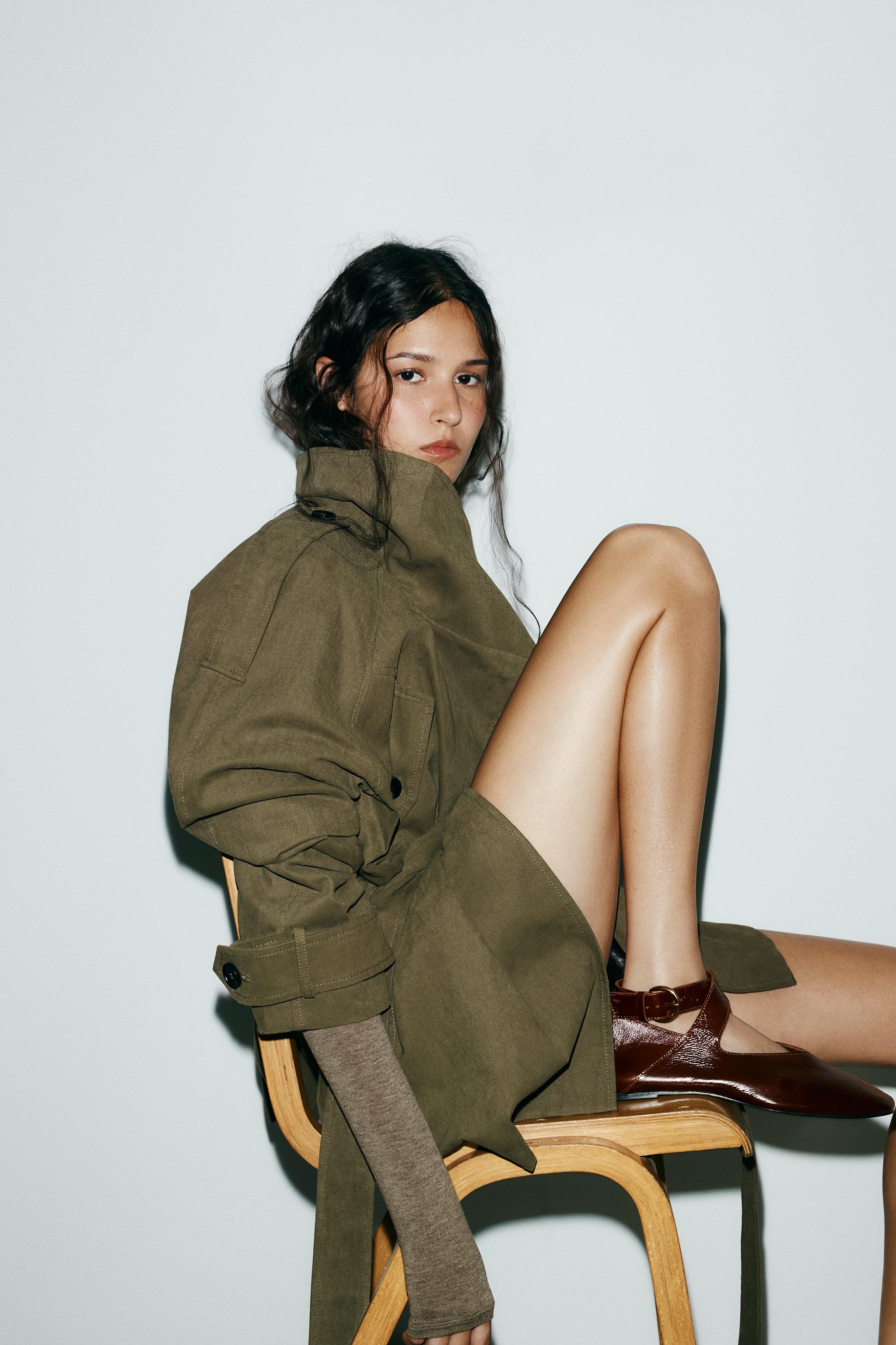 Patent Effect Buckle Ballet Flats