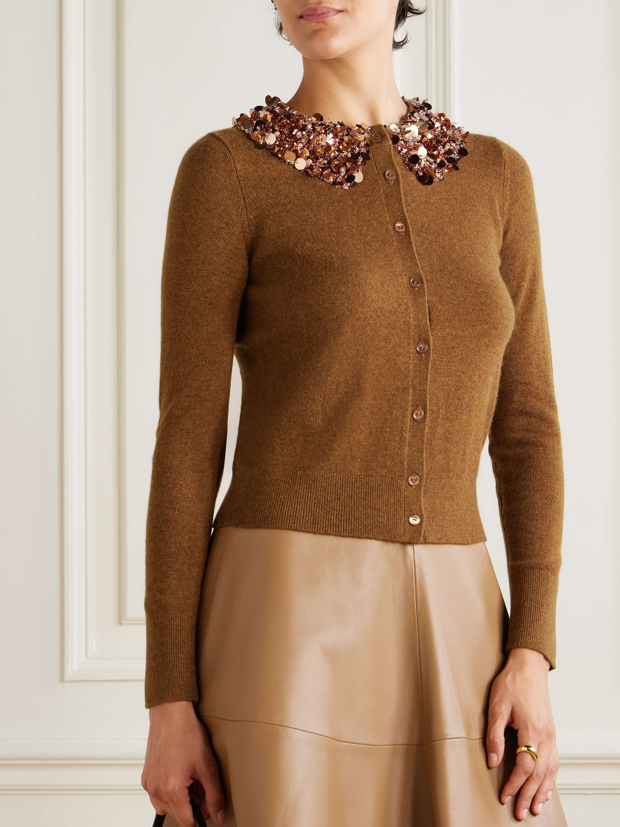 Margaux Sequin-Embellished Cashmere Cardigan
