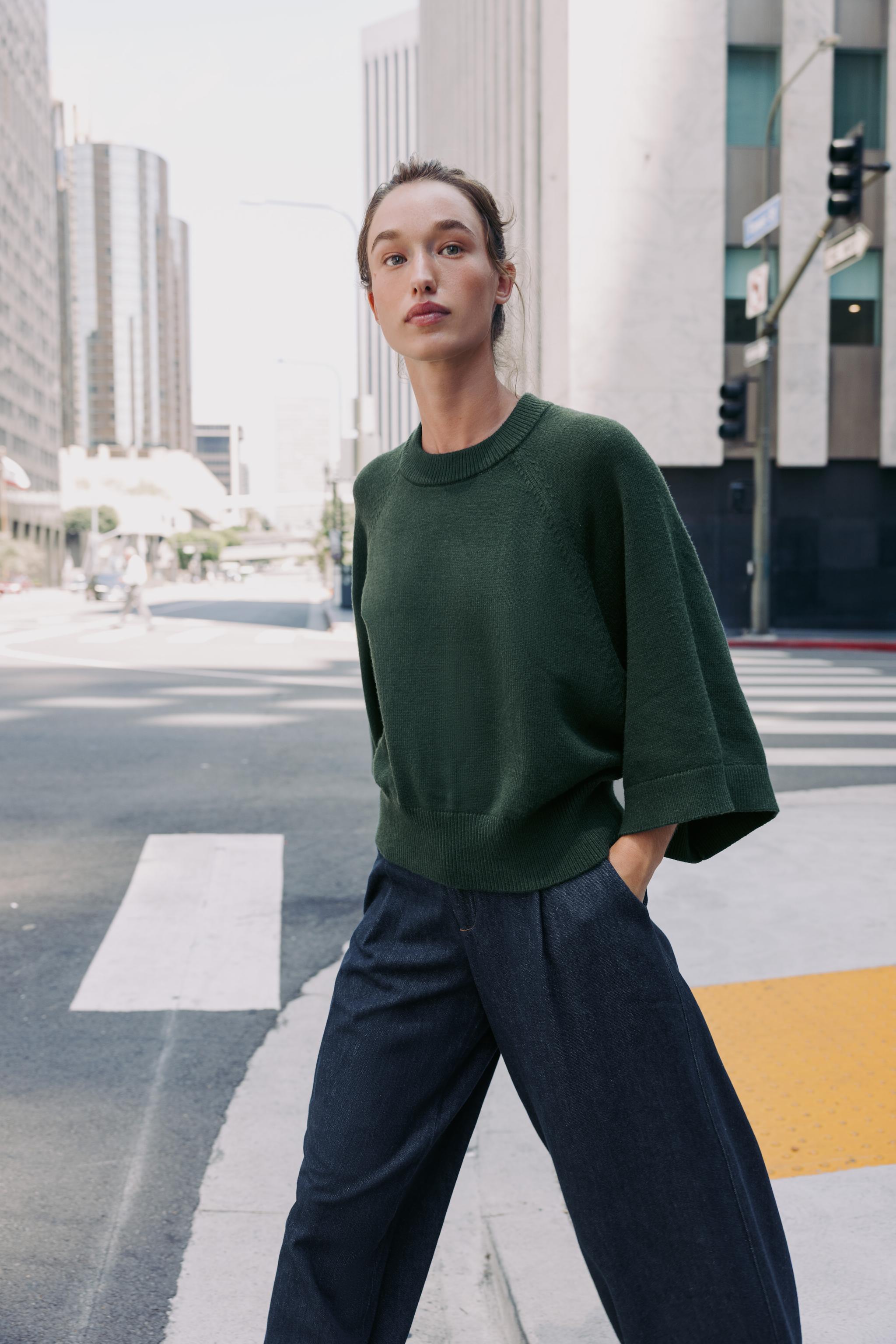 Knit Sweater With Loose-Fit Sleeves