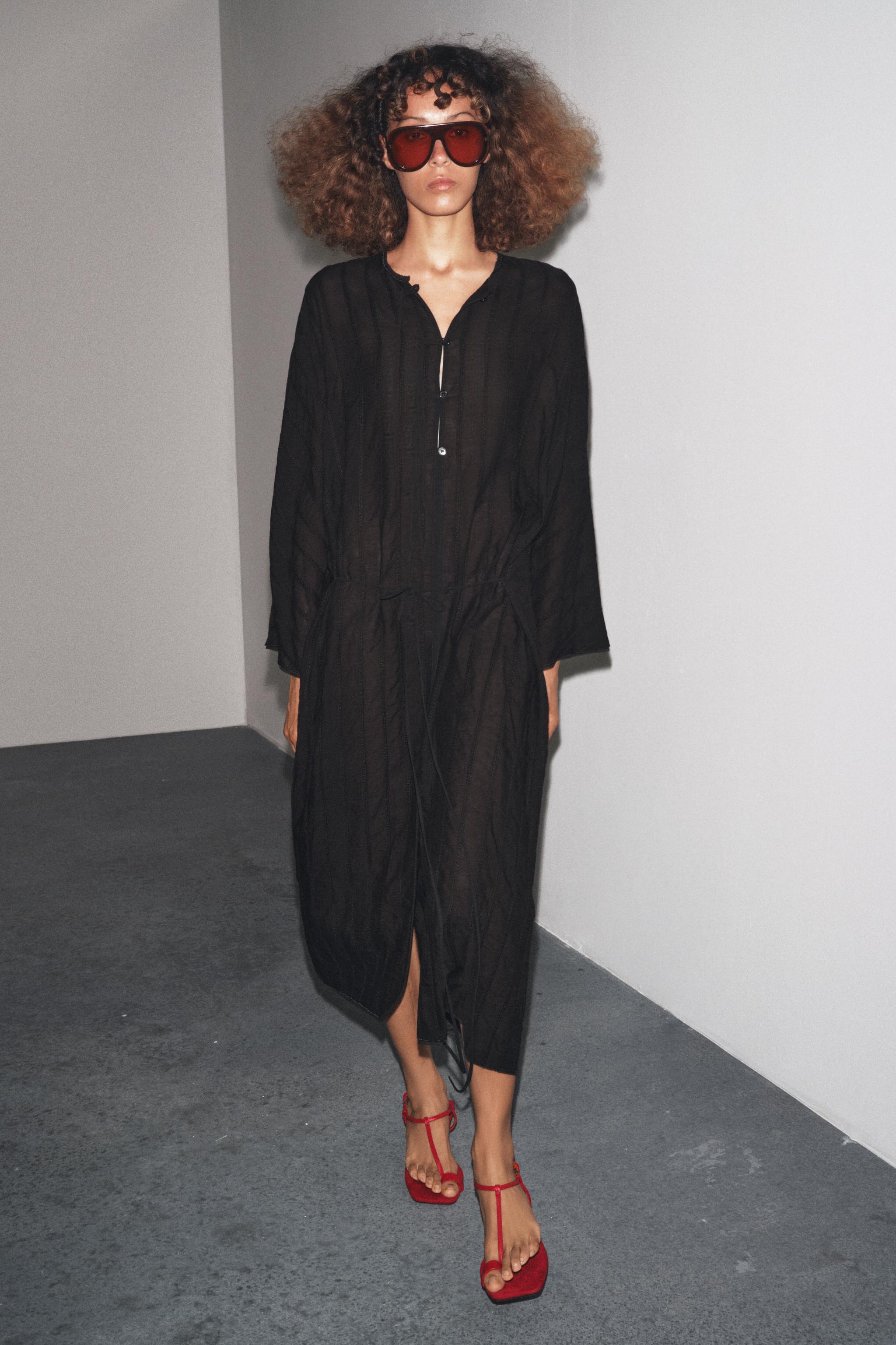 Midi Dress With Toggles Zw Collection