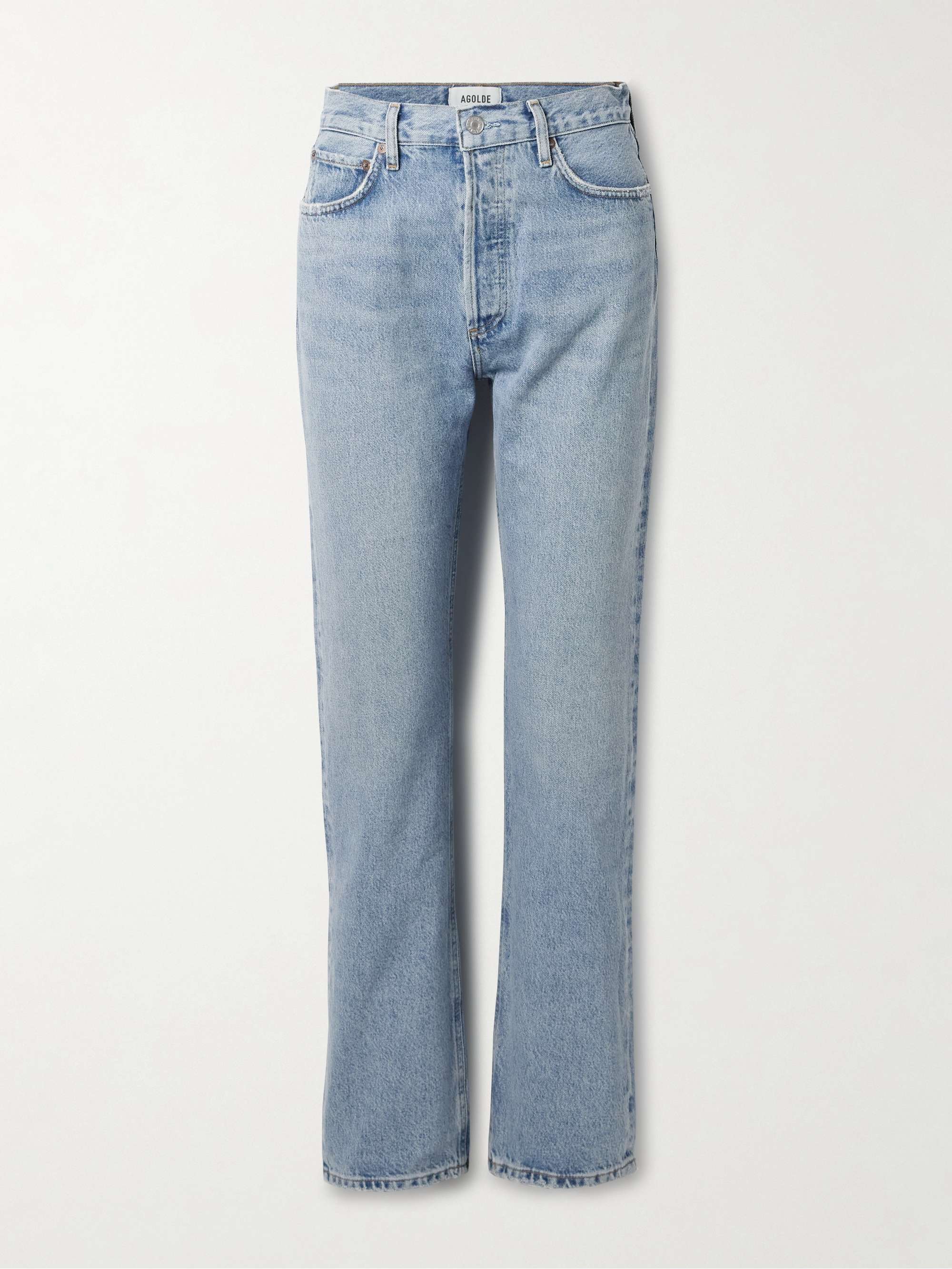90&#039;s Pinch Waist Long Frayed High-Rise Straight-Leg Jeans
