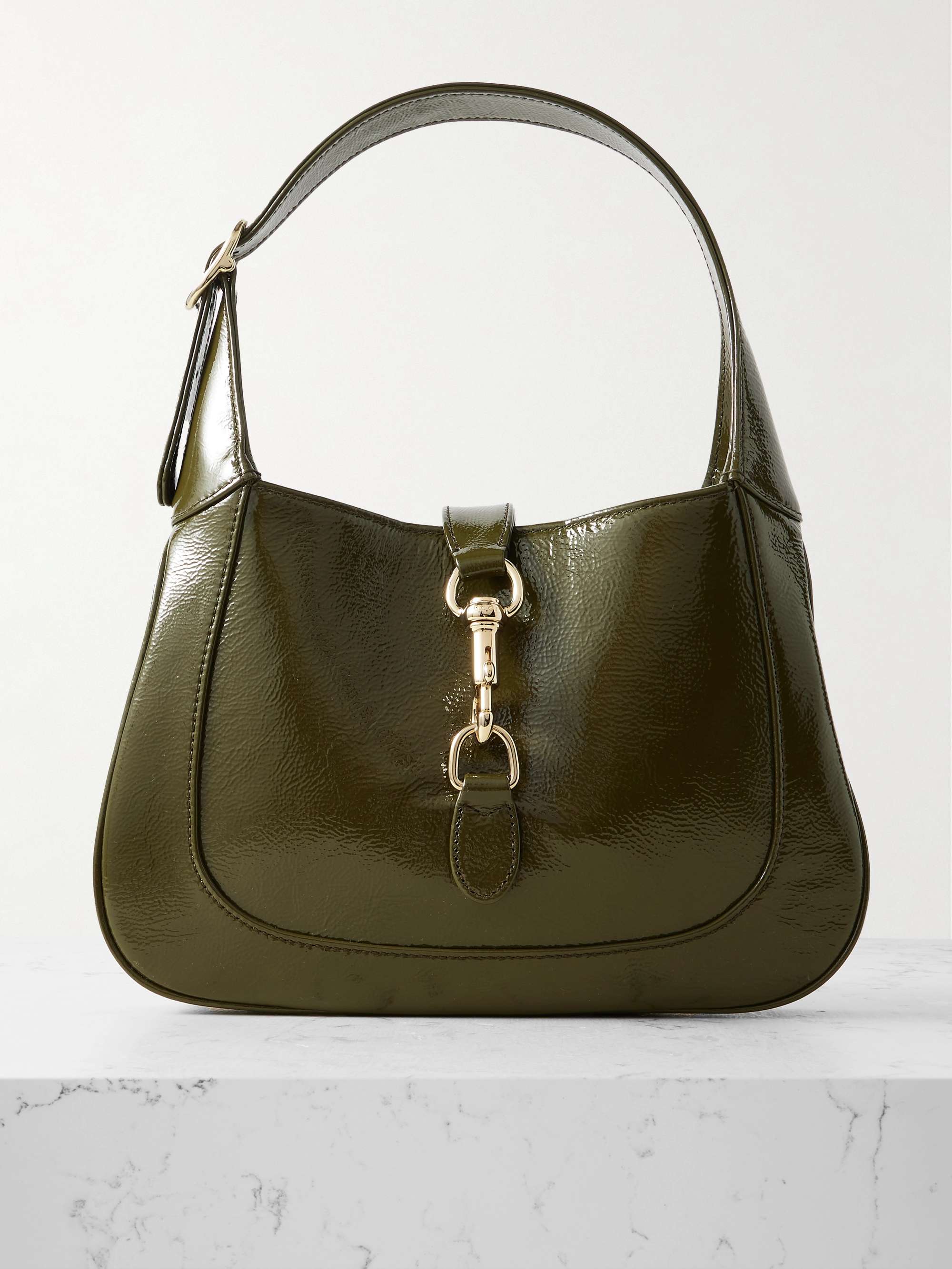 Jackie Small Patent-Leather Shoulder Bag