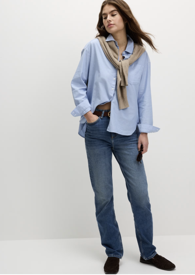 High Waisted Stovepipe Straight Leg Jeans