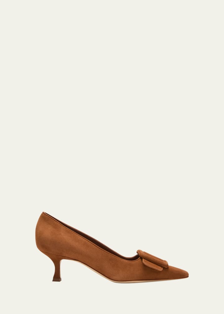 Maysale Suede Buckle Pumps