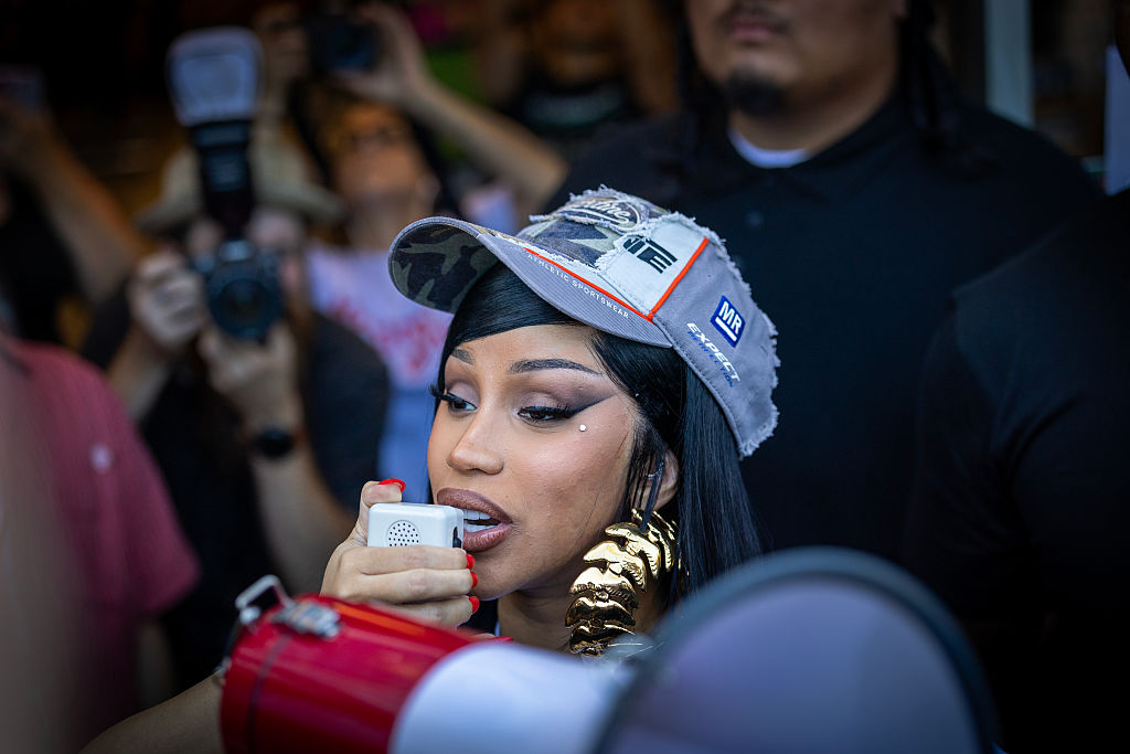 Cardi B attends an in-store signing/meet and greet at Fingerprints Music in Long Beach