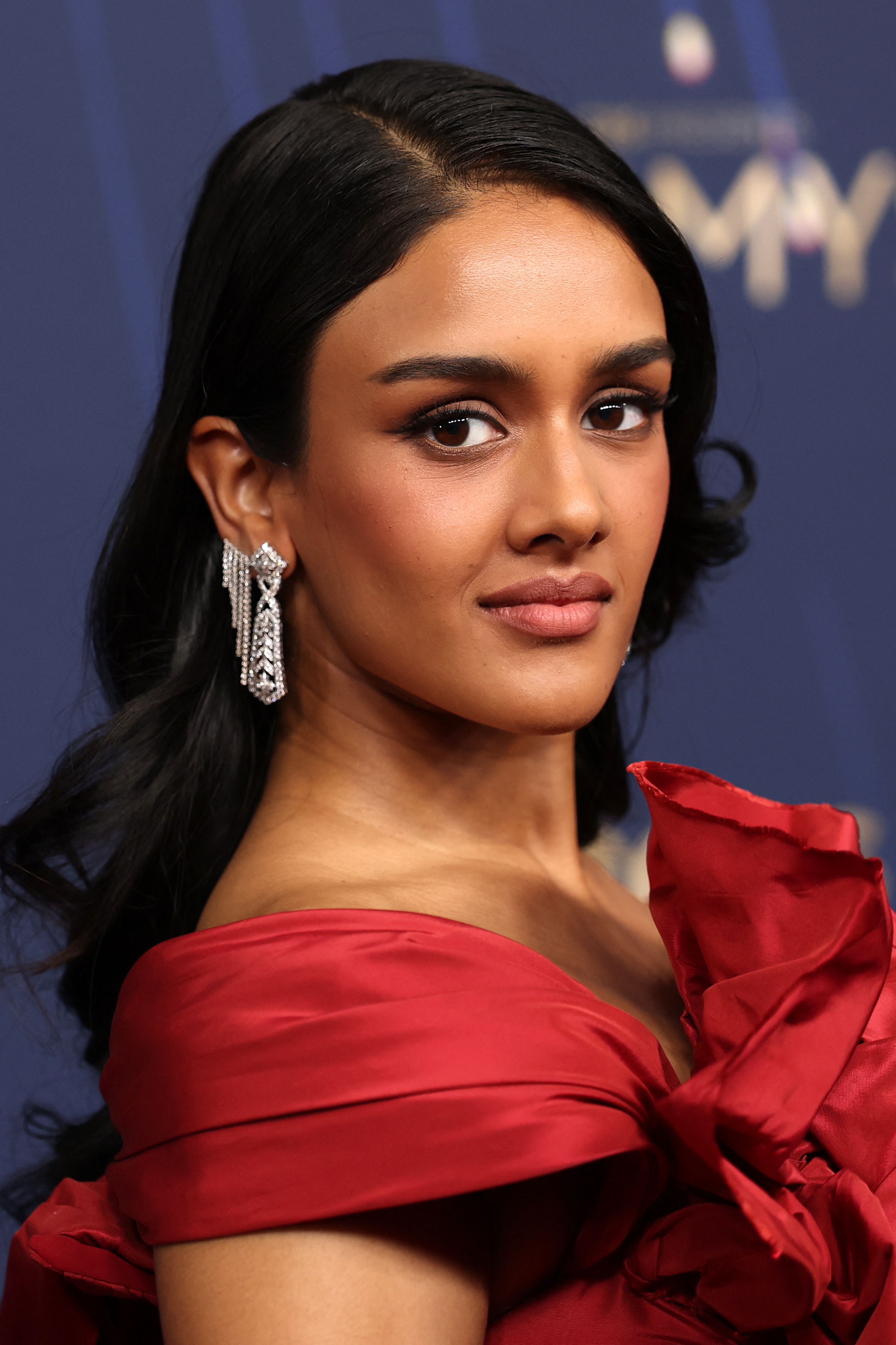 Actress Shabana Azeez arrives for the 77th Primetime Emmy Awards red carpet at the Peacock Theatre
