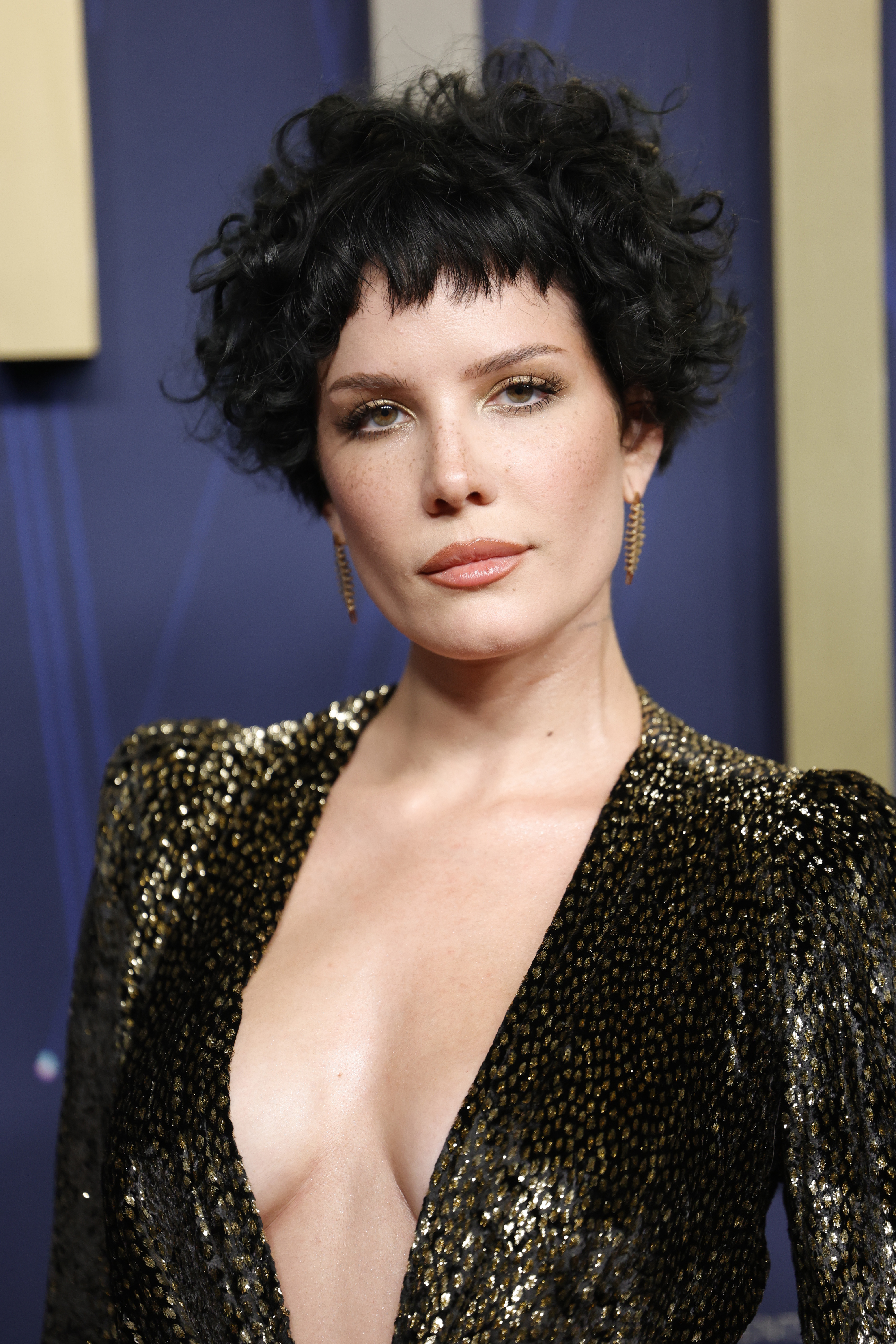 Halsey attends the 77th Primetime Emmy Awards red carpet