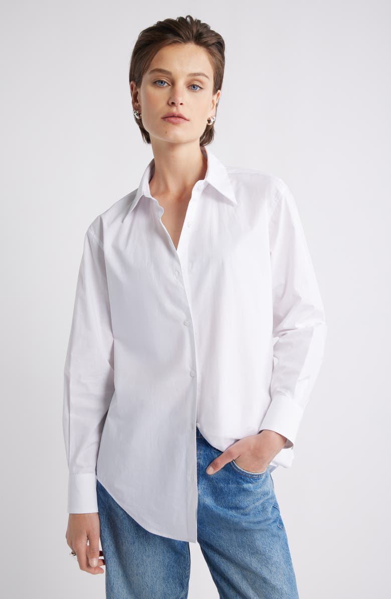 Cotton Poplin Button-Up Shirt