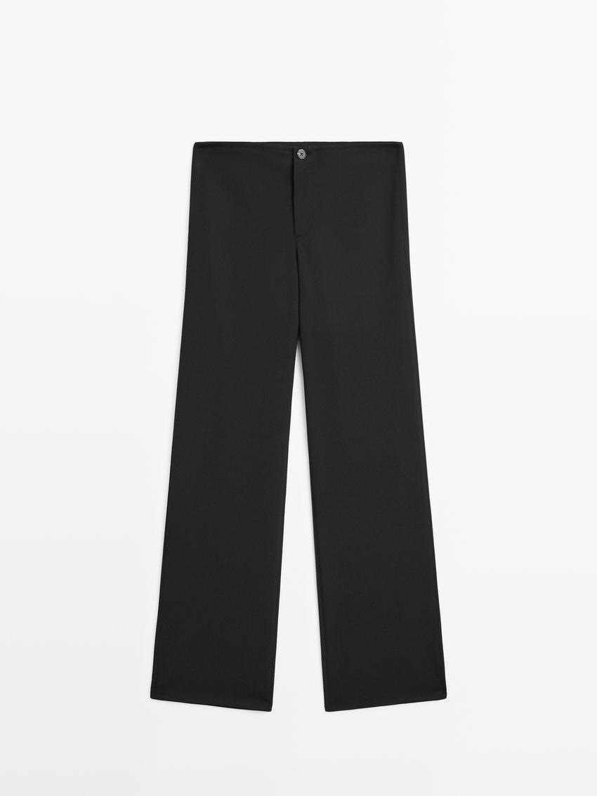 Massimo Dutti, Mid-Waist Straight-Leg Trousers
