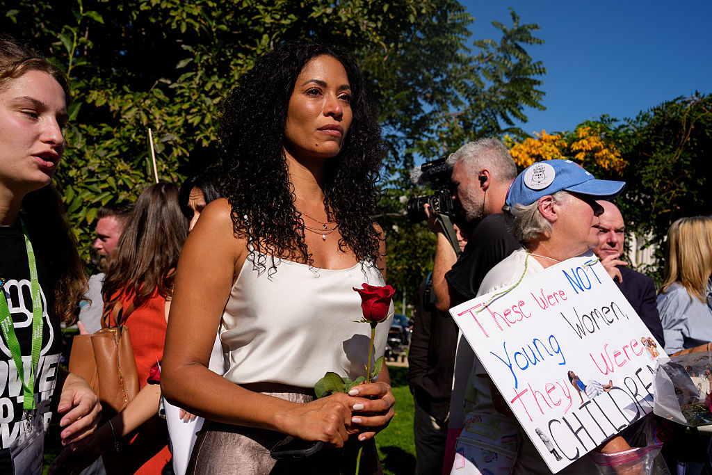 Rally Held Outside U.S. Capitol In Solidarity With Epstein Victims
