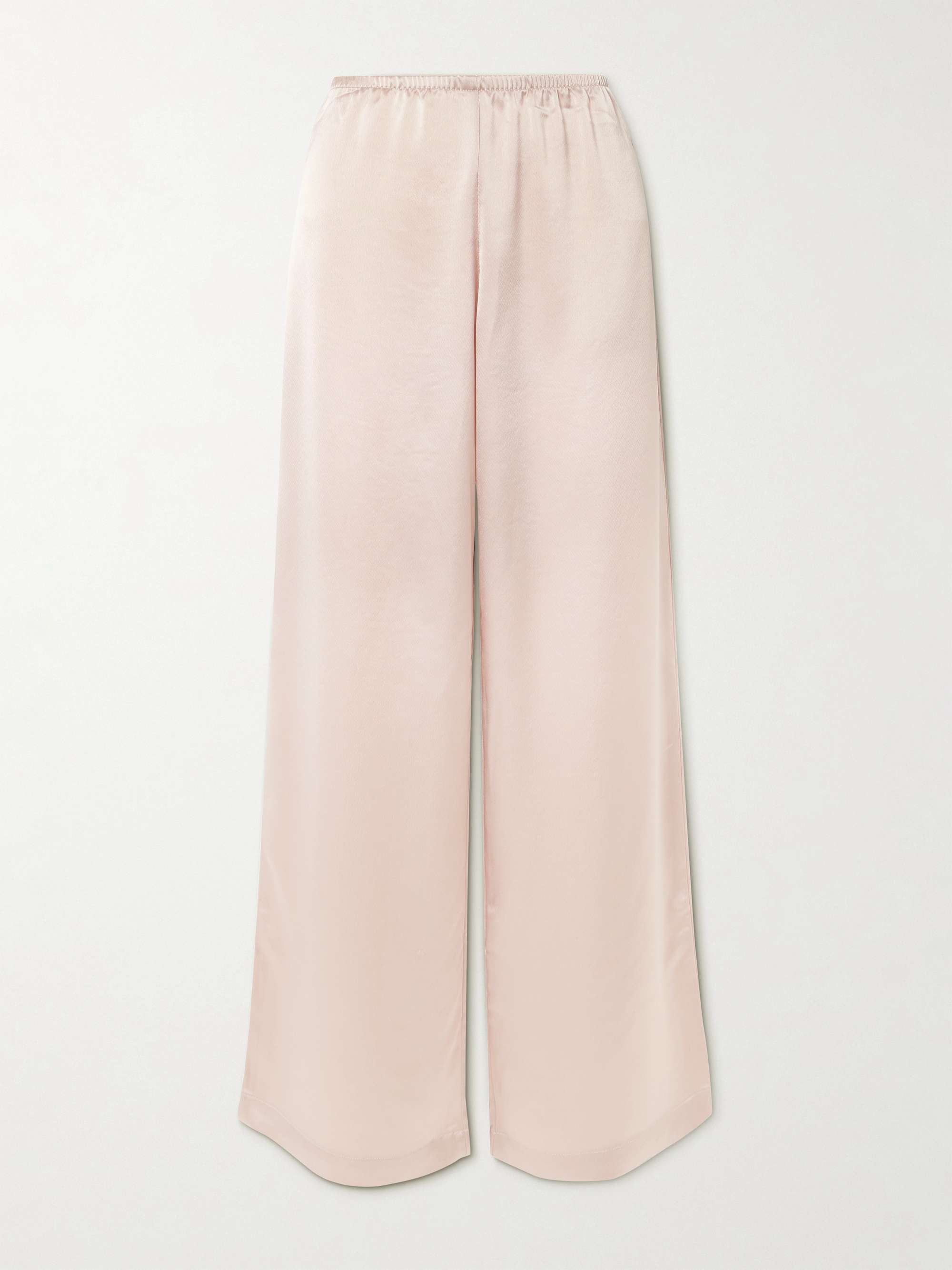 Barb Washed-Satin Wide-Leg Pants