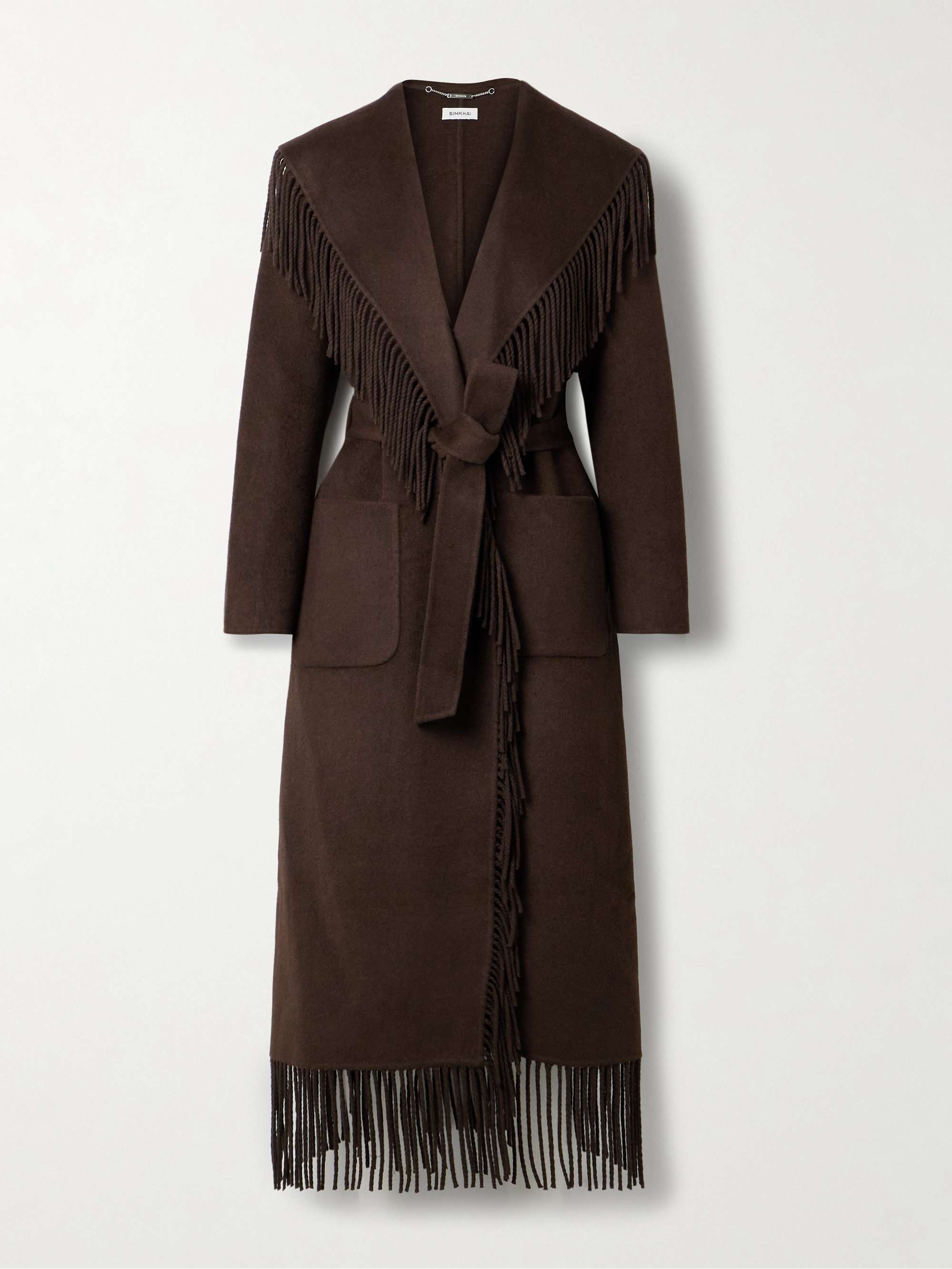 Carrie Fringed Wool-Blend Felt Coat