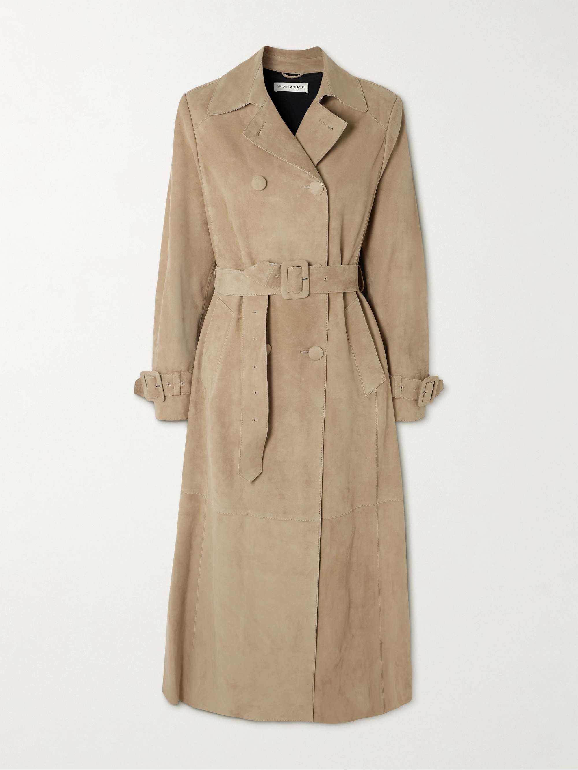 Tate Belted Suede Trench Coat