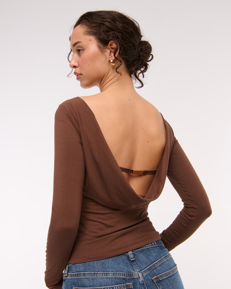 abercrombie, Bra-Free Cowl-Back Hardware Top