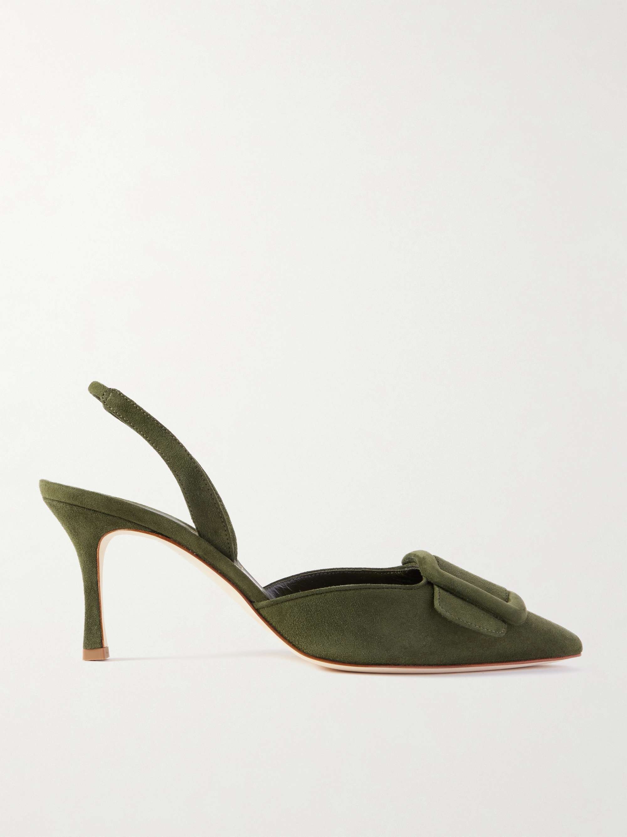 Maysli 70 Buckled Suede Slingback Pumps