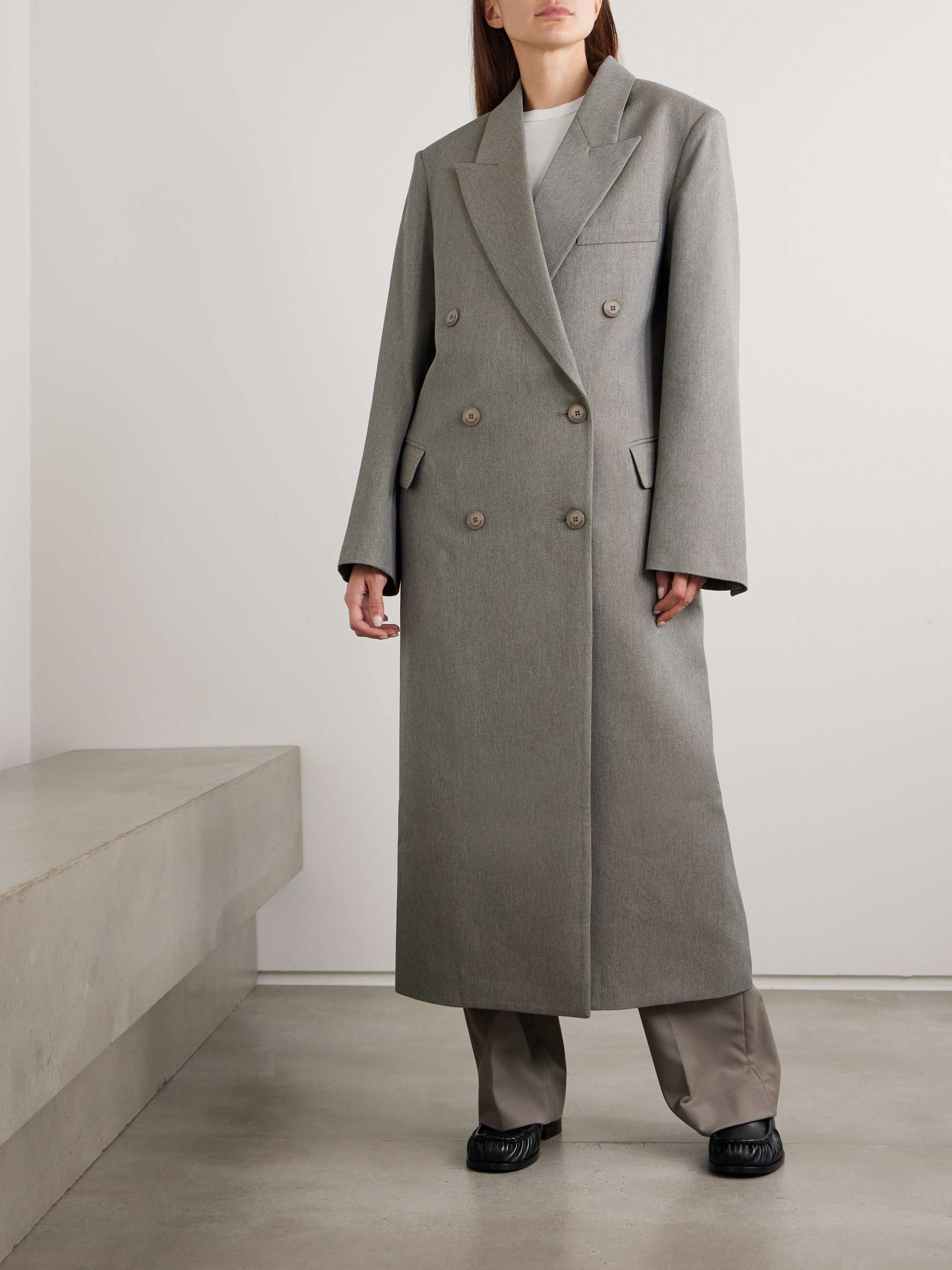 Jane Double-Breasted Twill Coat