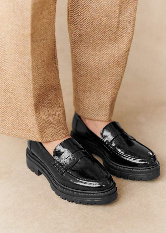 Albane Loafers - Patent Black - Patent Cowide Leather - S&amp;eacute;zane