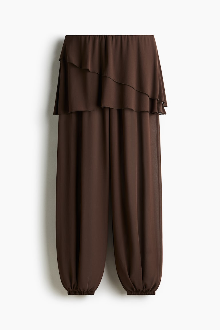 Chiffon Pants With Layered Skirt