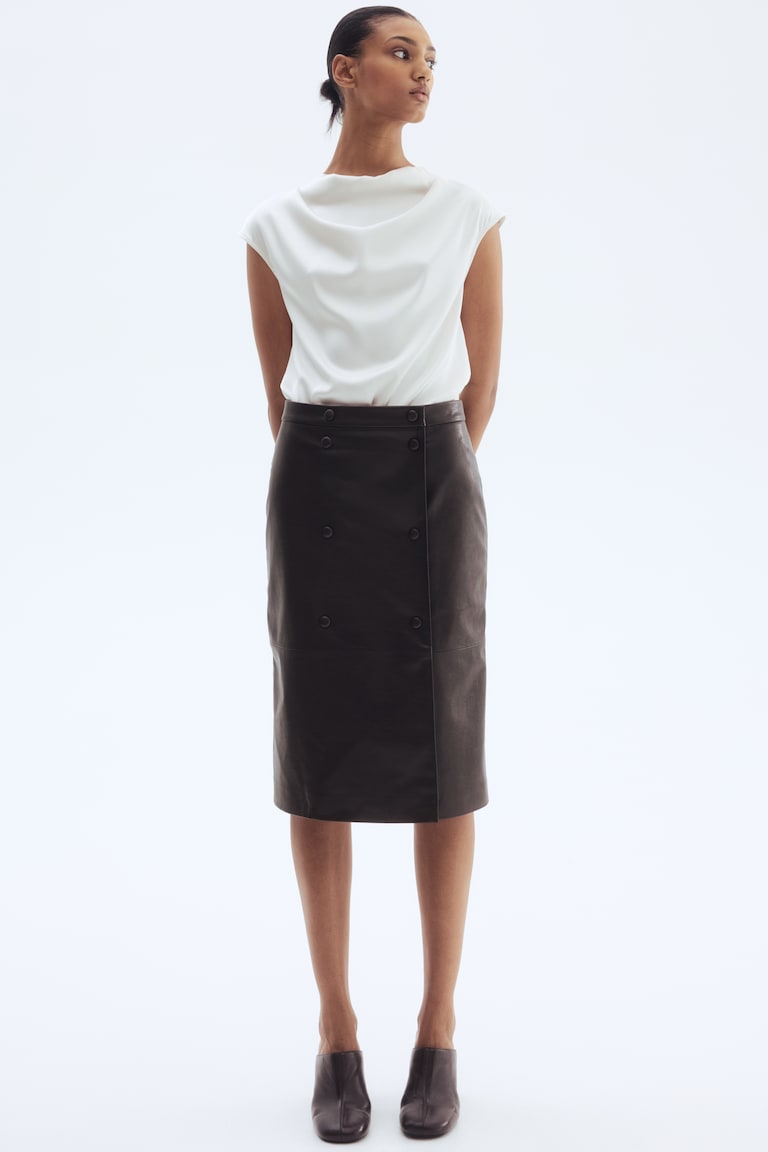Coated Wrap Skirt
