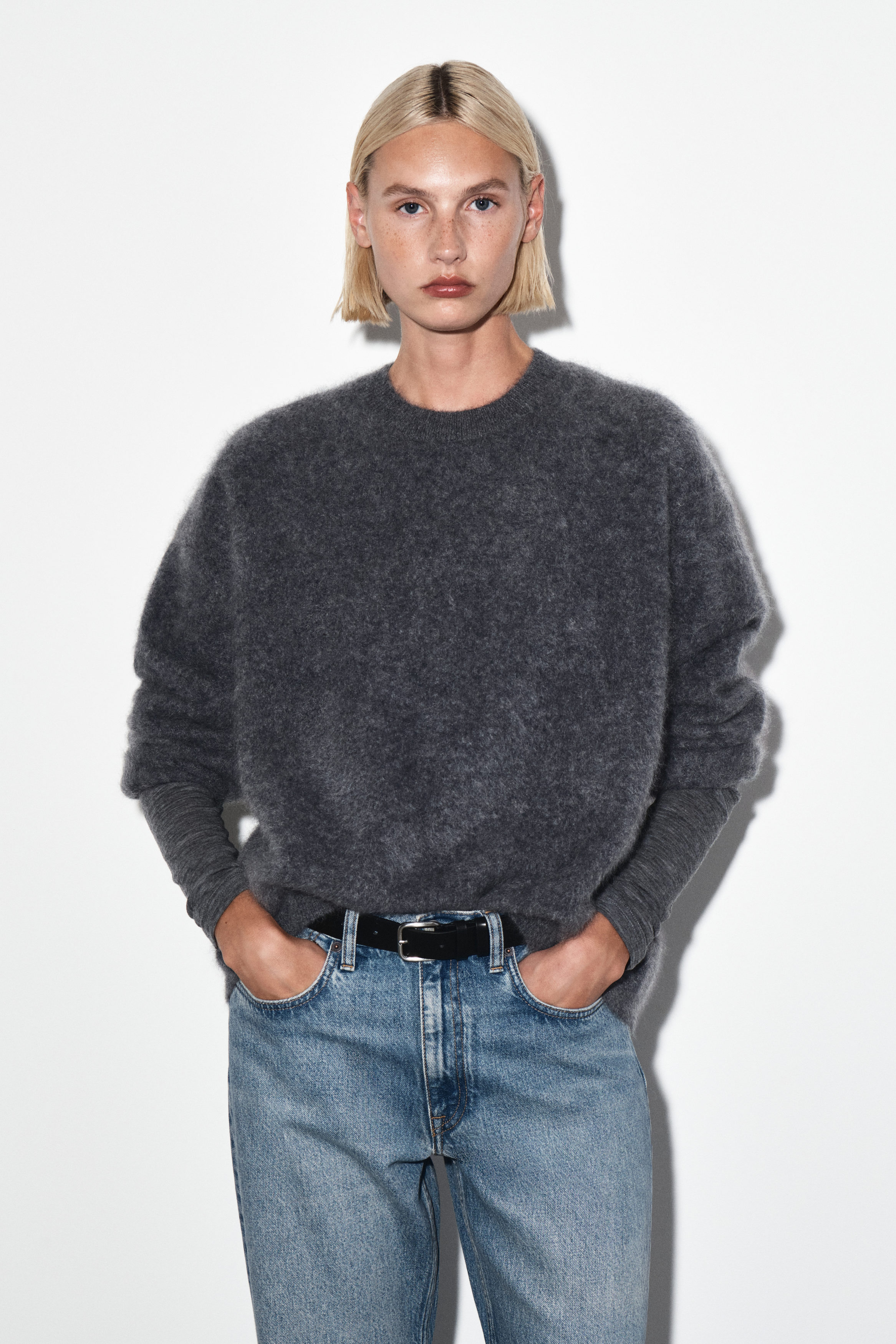Brushed-Cashmere Crew-Neck Jumper