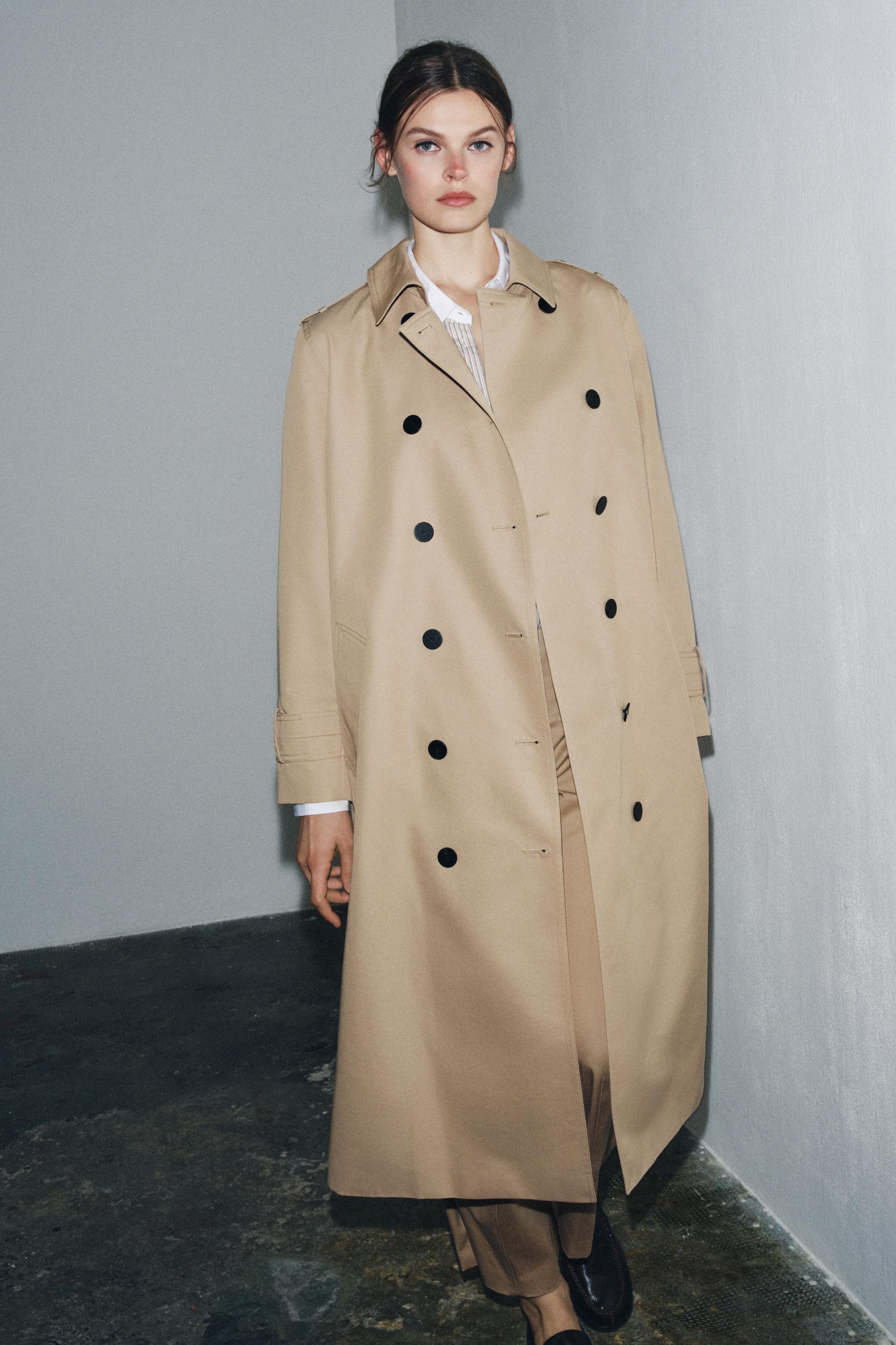 Water Repellent Double-Breasted Trench Coat Zw Collection