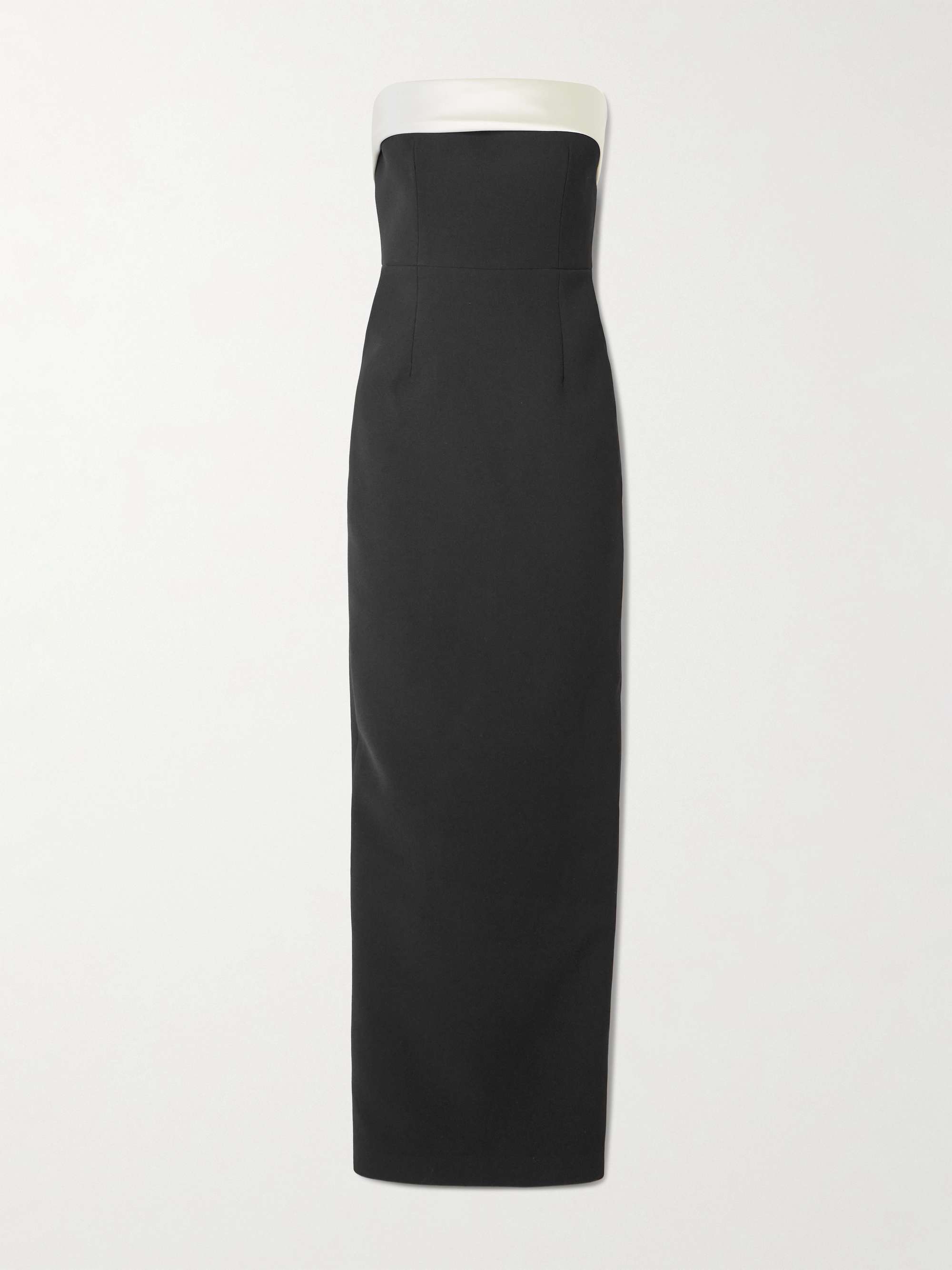 Rhea Strapless Satin-Trimmed Crepe Gown