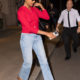I Just Spotted the Easiest Way to Dress Up Casual Jeans For Fall on a Celeb in Milan