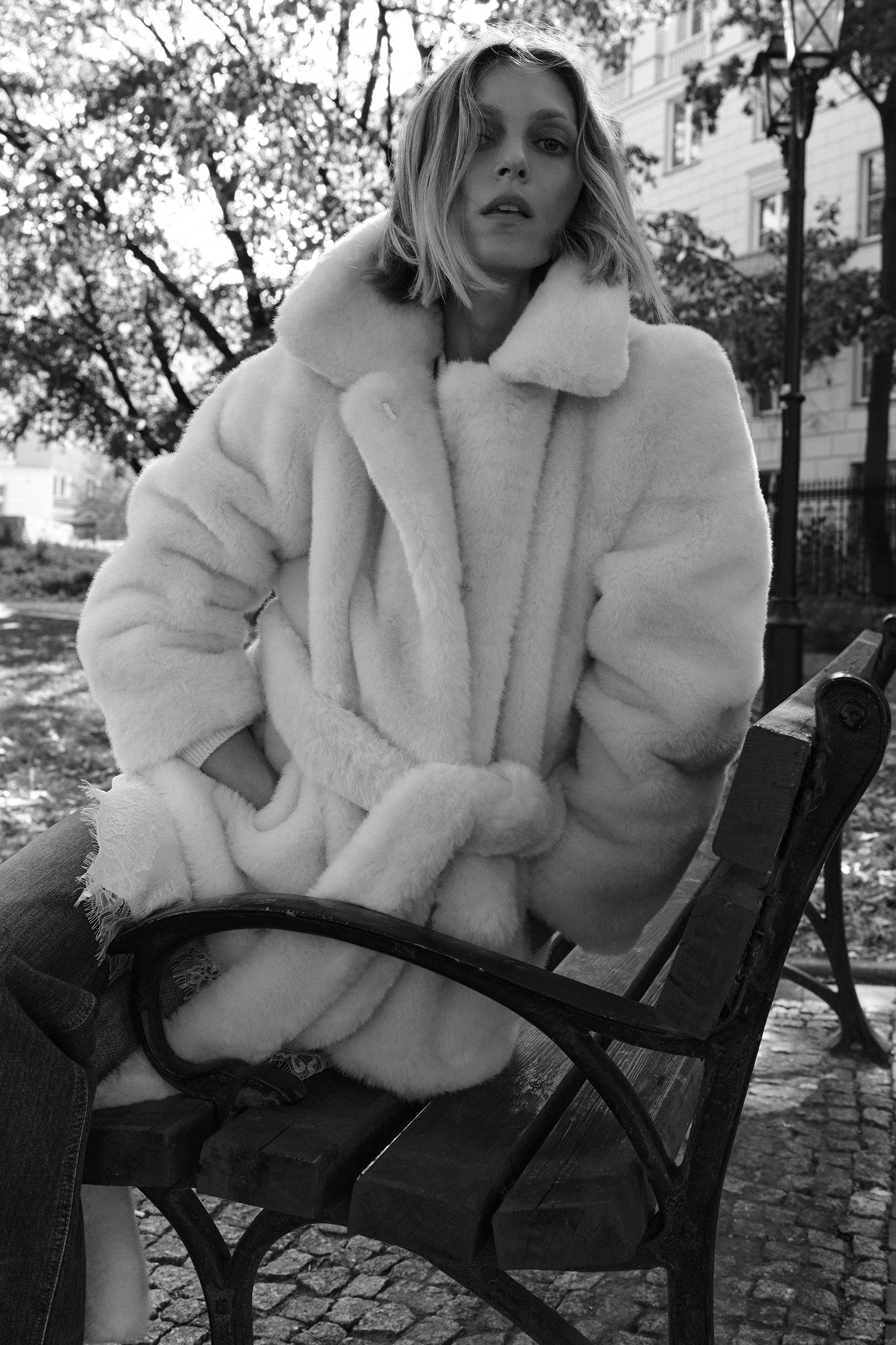 Faux Fur Belted Coat Zw Collection