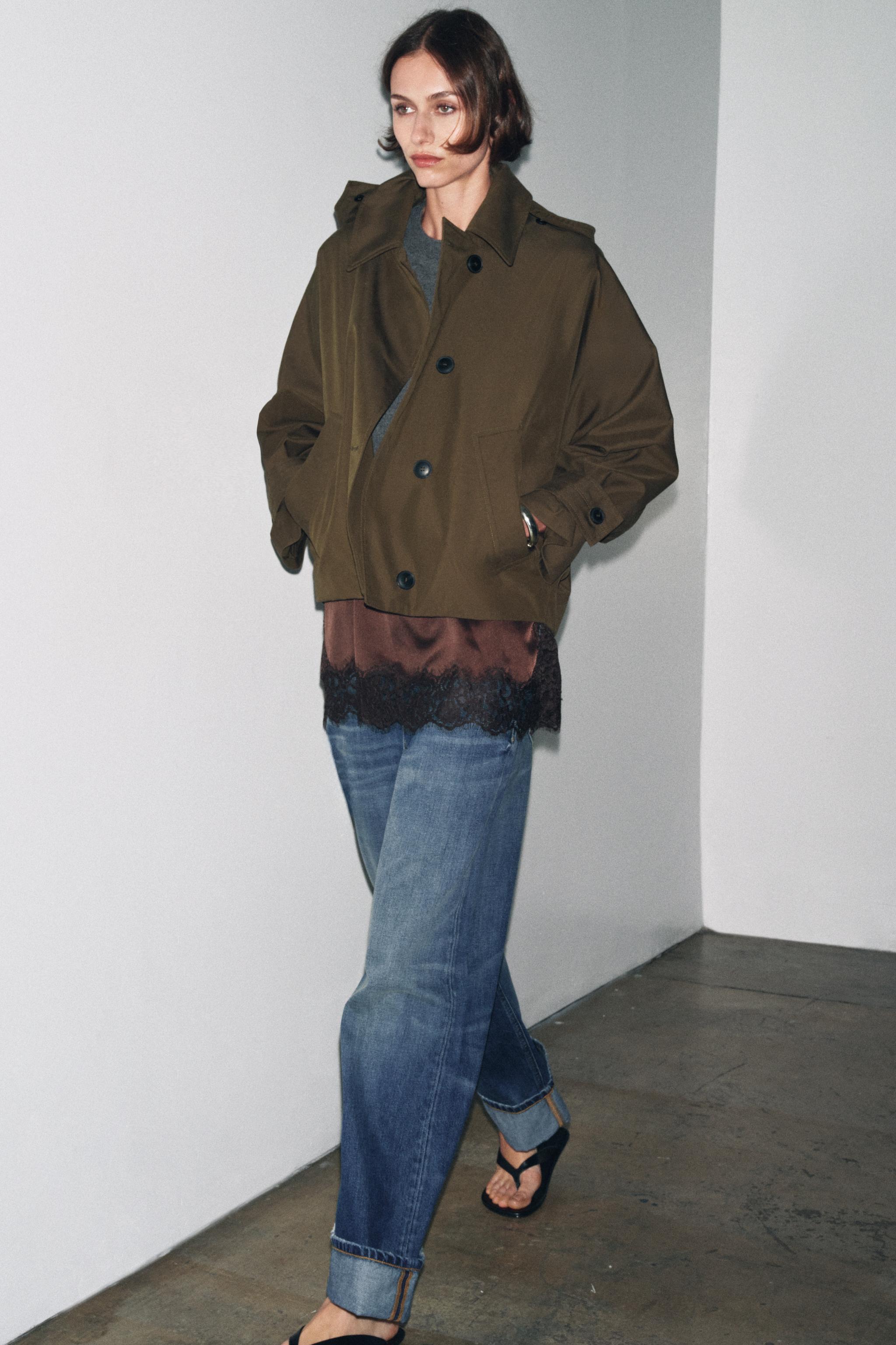 Zw Collection Water-Repellent Trench Coat