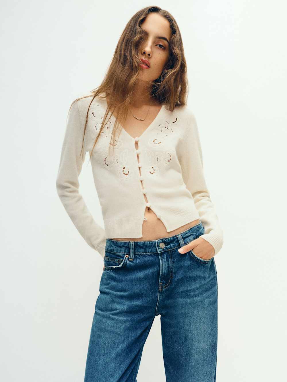 Lowen Regenerative Wool Embroidered Cardigan