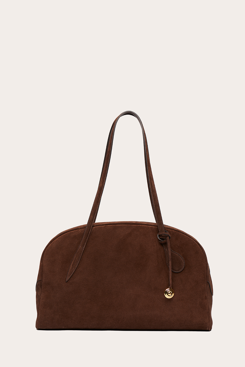 Bowling Bag Dark Brown Suede