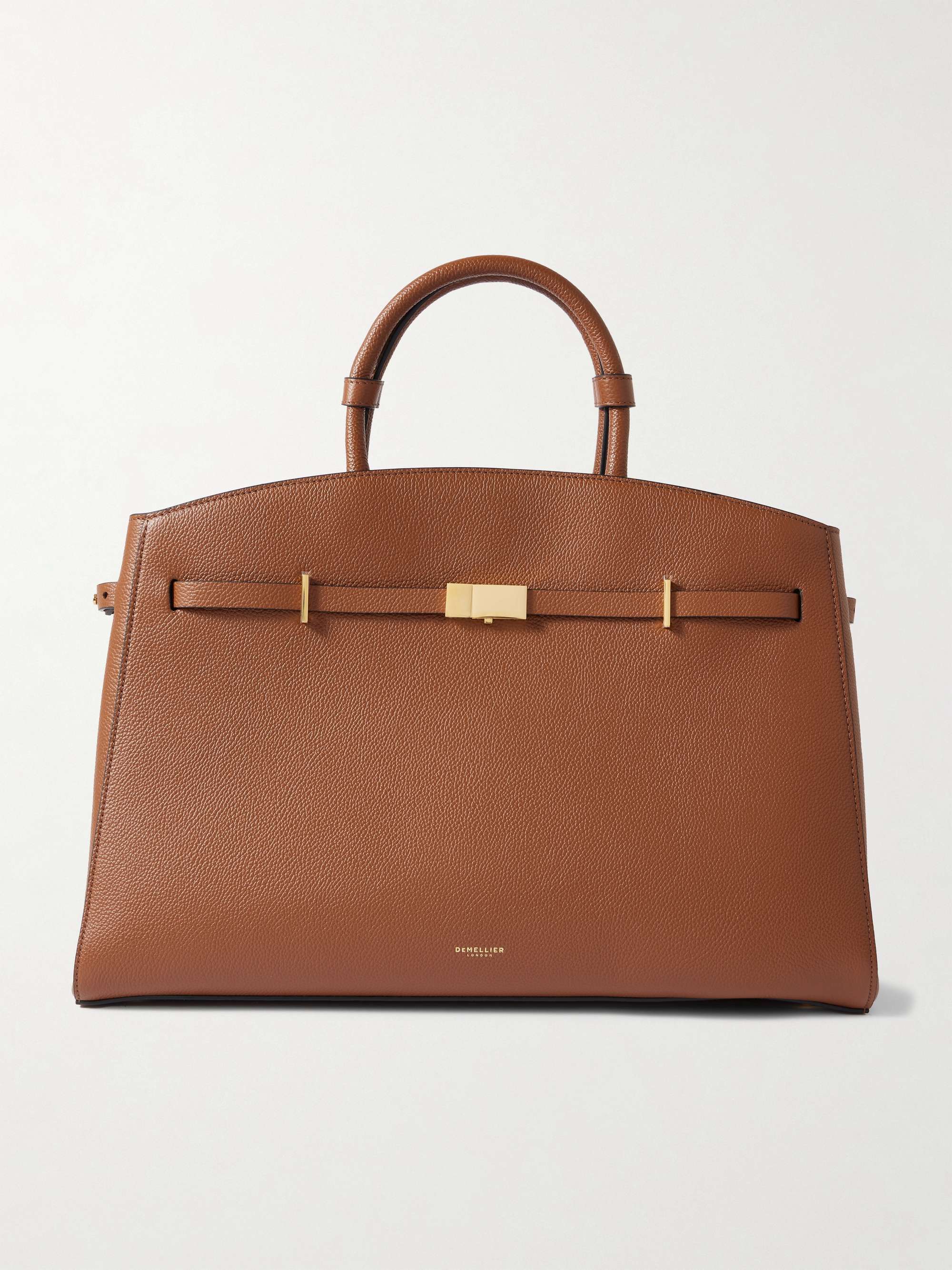 The Hudson Small Textured-Leather Tote