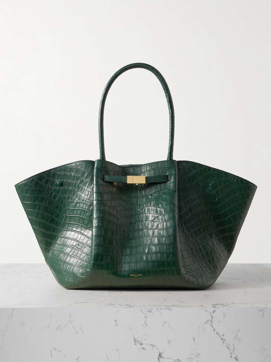 The New York Small Textured-Leather Tote