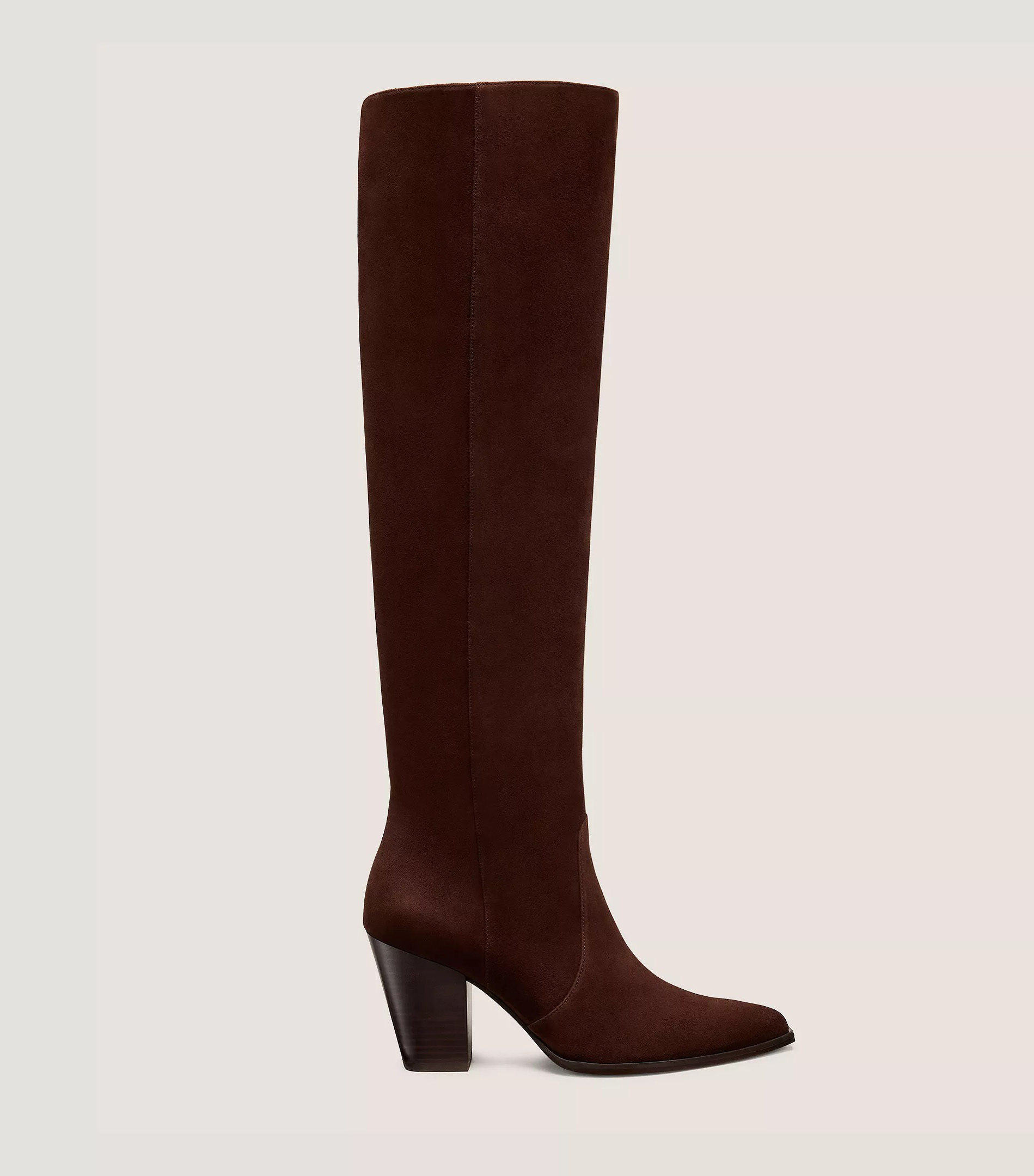 Stuart Weitzman, Jolene Boots in Walnut Suede