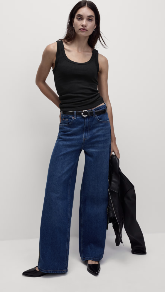 Cotton Rich Ribbed Slim Fit Vest Top