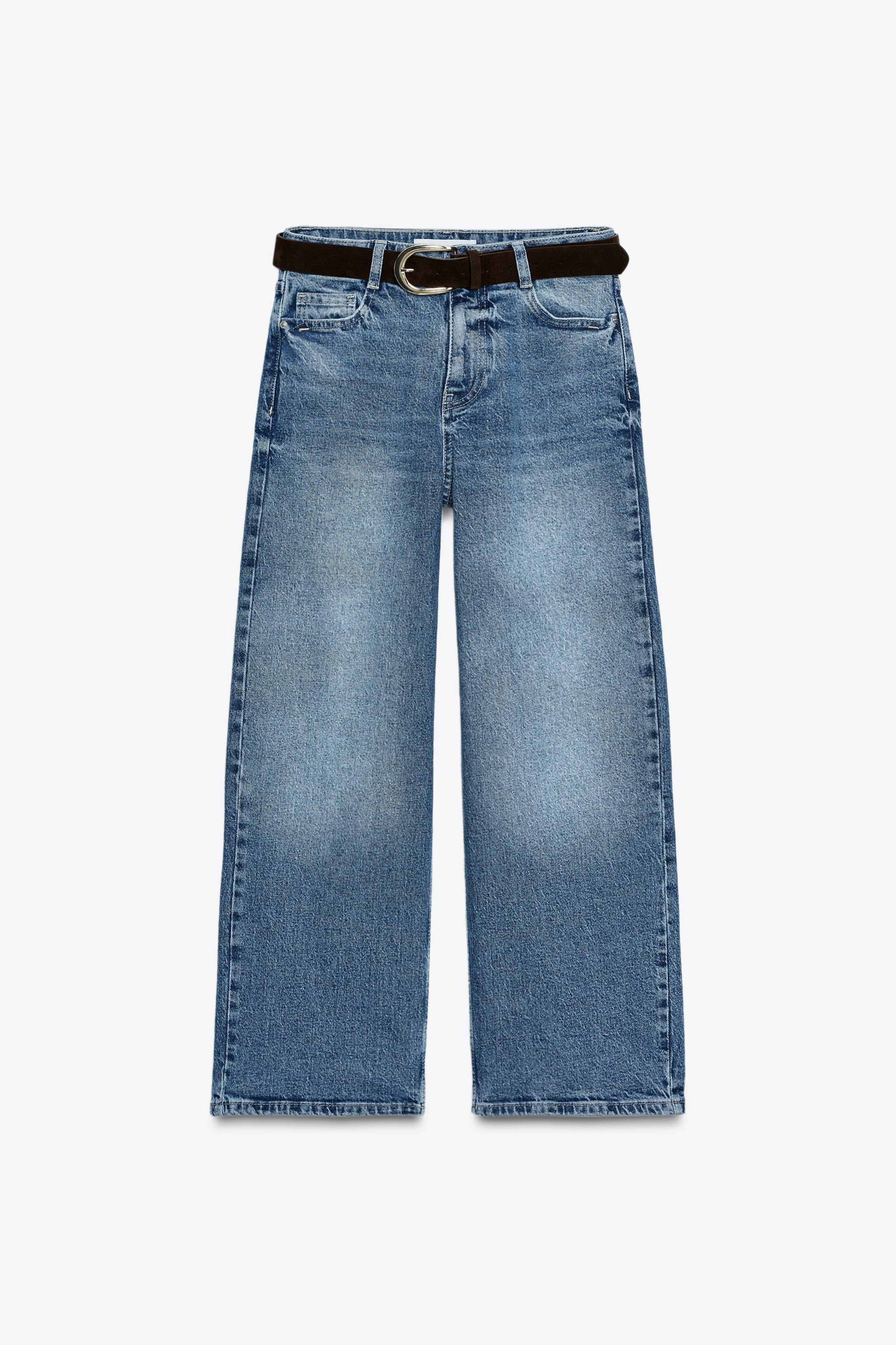 ZARA, Z.10 High-Waisted Belted Culotte Jeans