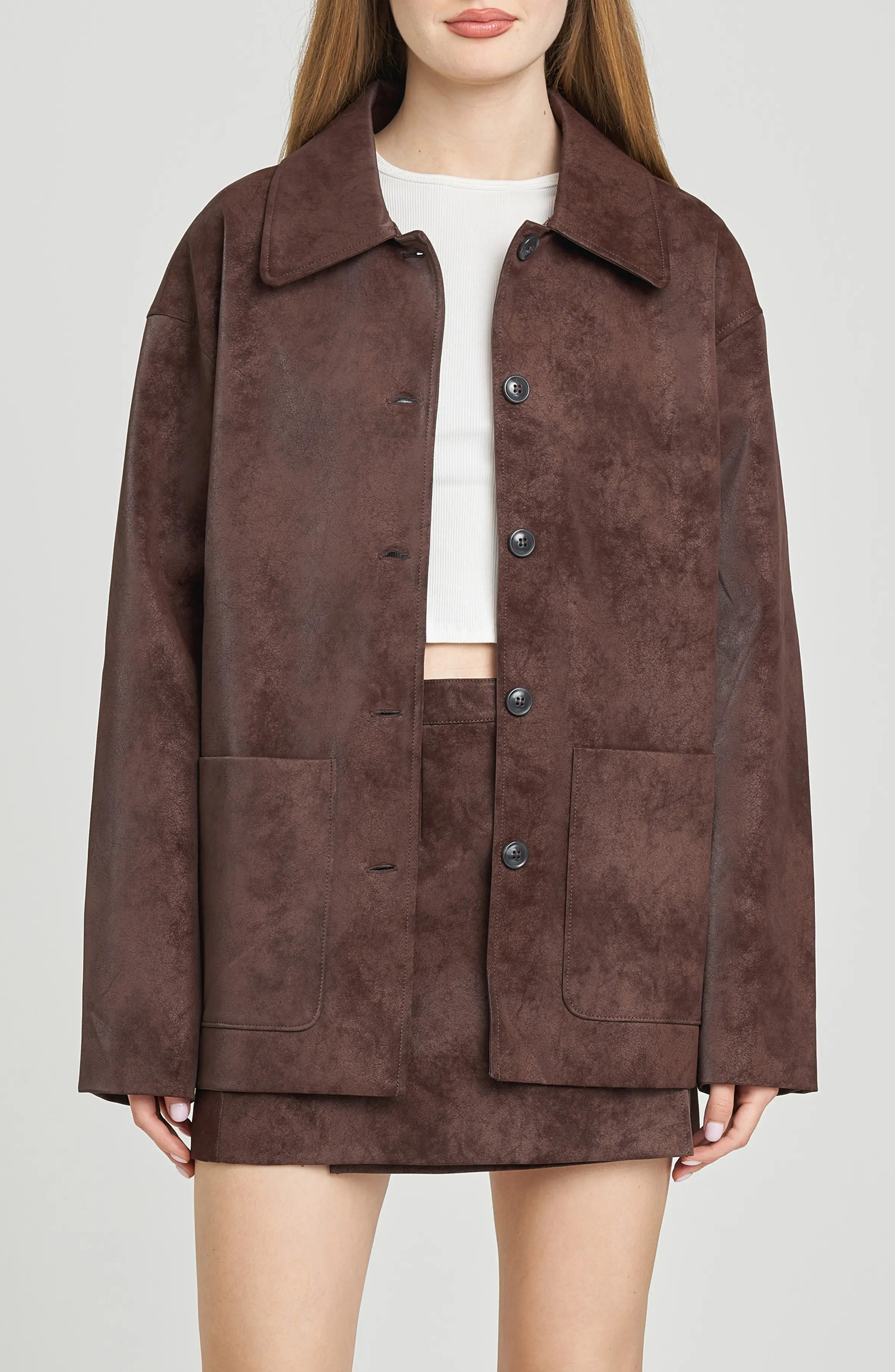 WAYF, Rita Faux Suede Jacket